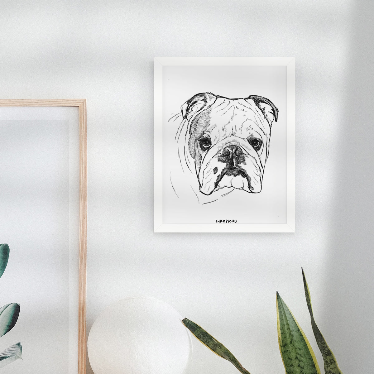 Doodled Chesty the English Bulldog Art Print