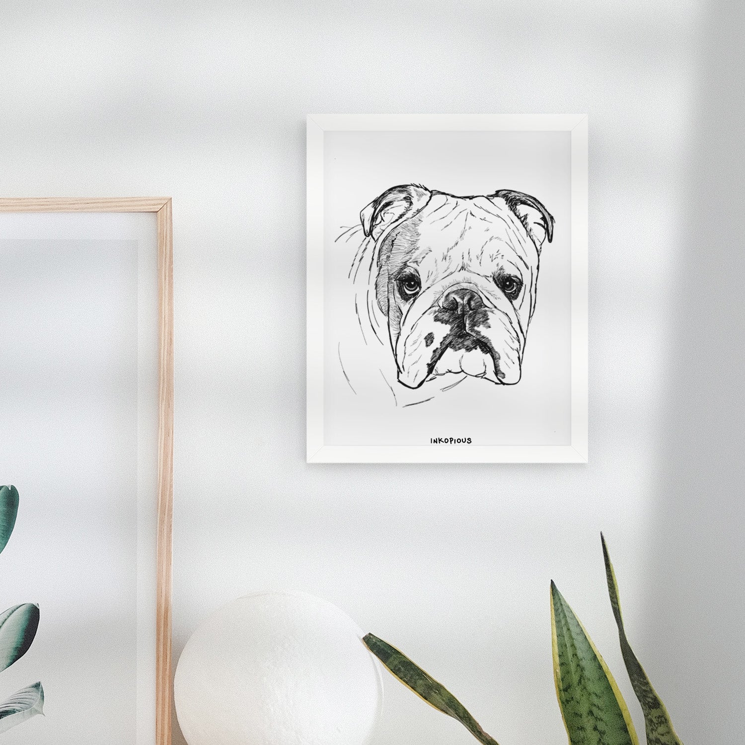 Doodled Chesty the English Bulldog Art Print