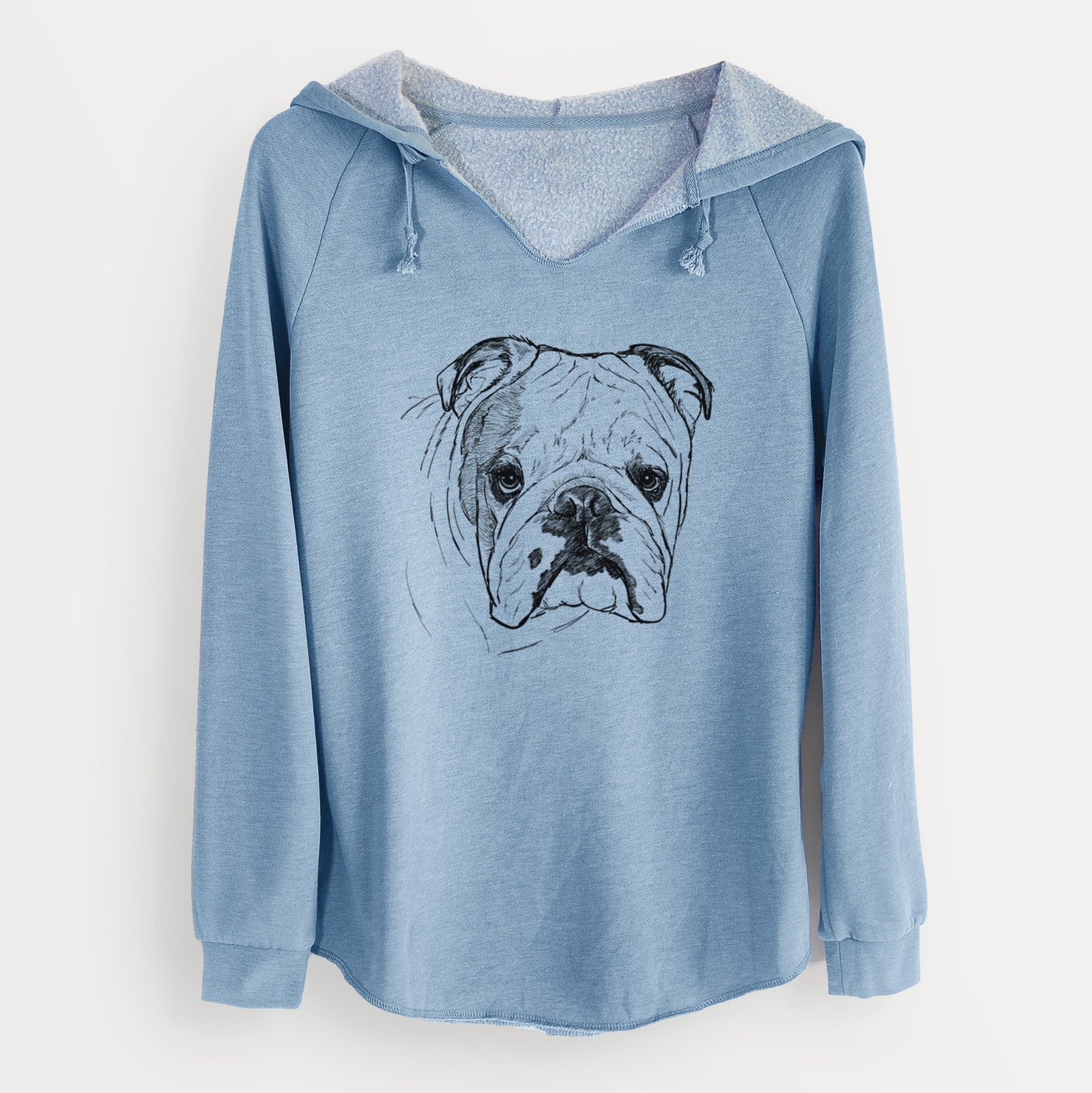 Doodled Chesty the English Bulldog - Cali Wave Hooded Sweatshirt