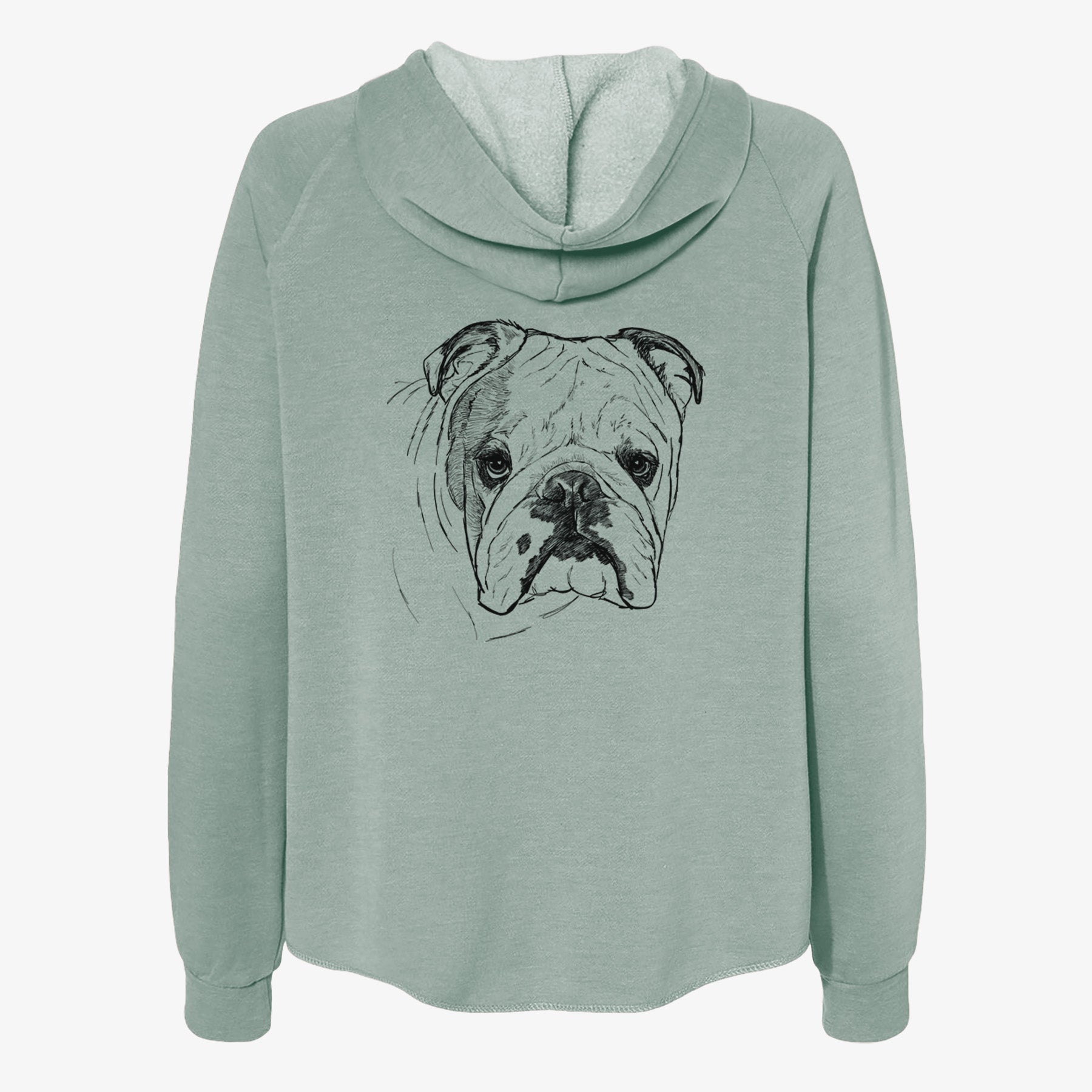 Doodled Chesty the English Bulldog - Women's Cali Wave Zip-Up Sweatshirt