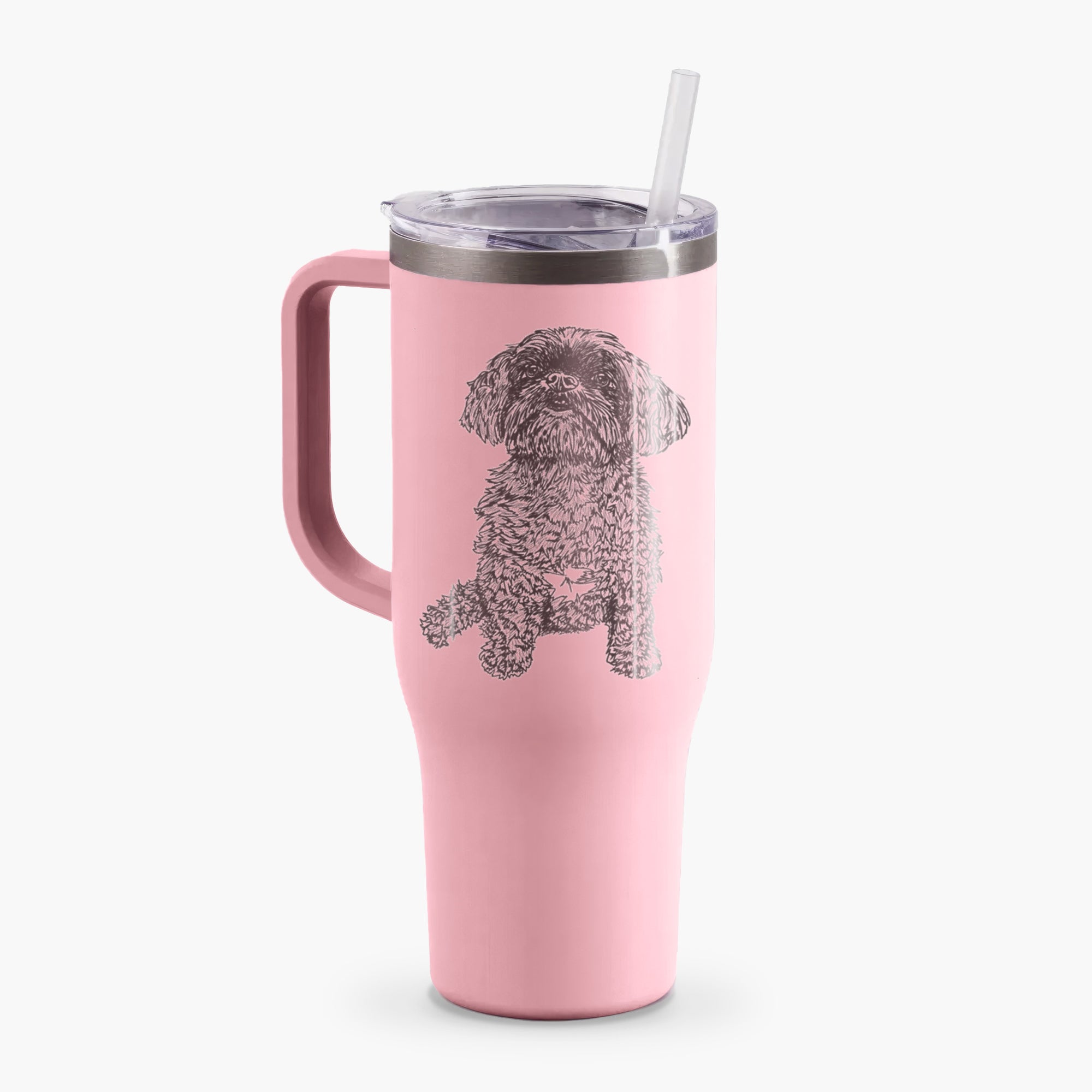 Doodled Chewie the Peekapoo - 40oz Tumbler with Handle