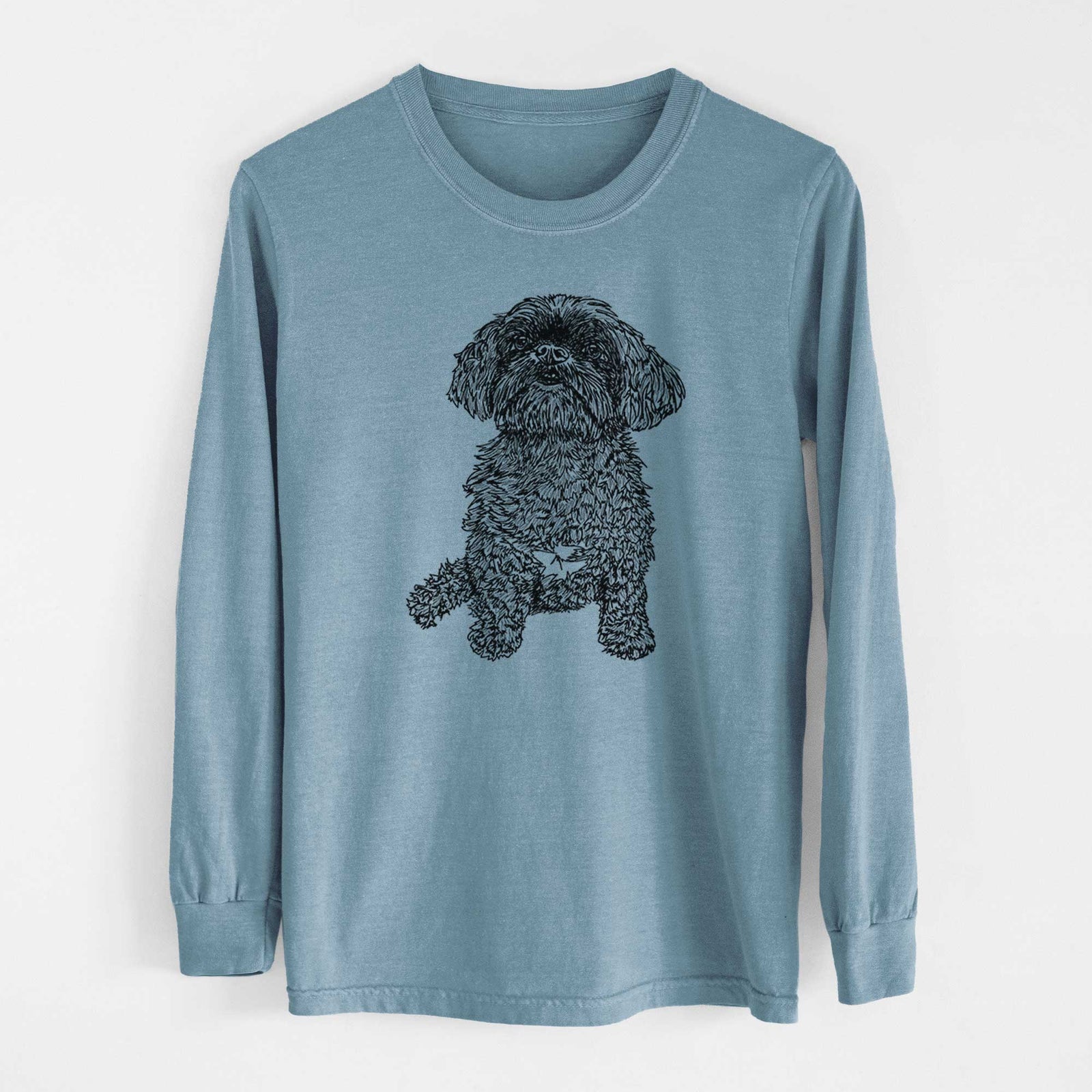 Doodled Chewie the Peekapoo - Heavyweight 100% Cotton Long Sleeve