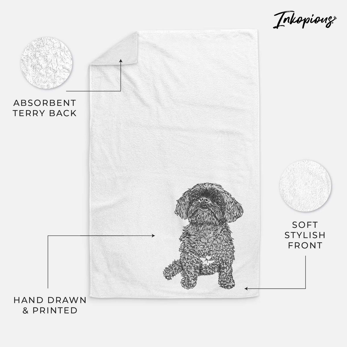 Doodled Chewie the Peekapoo Decorative Hand Towel