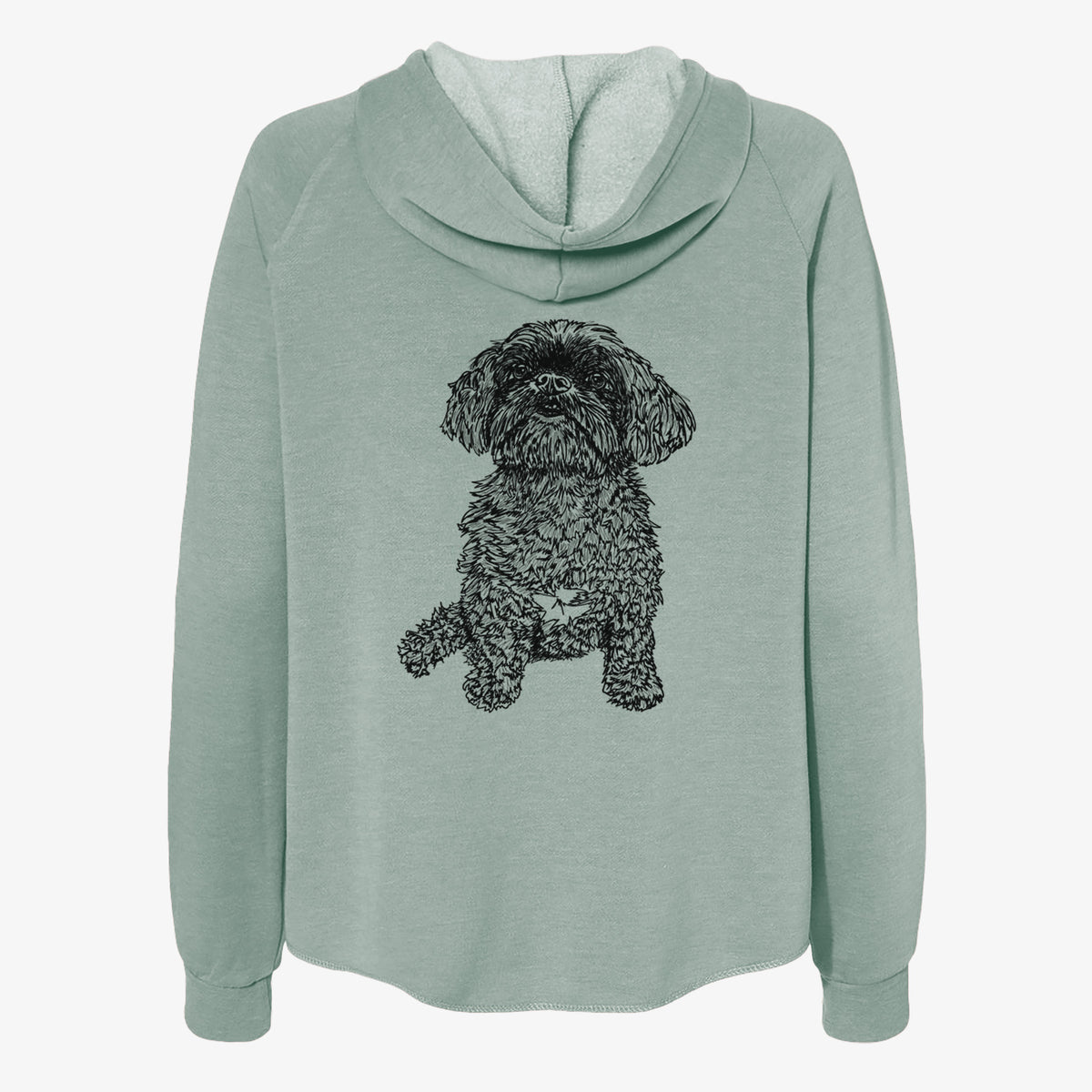 Doodled Chewie the Peekapoo - Women's Cali Wave Zip-Up Sweatshirt