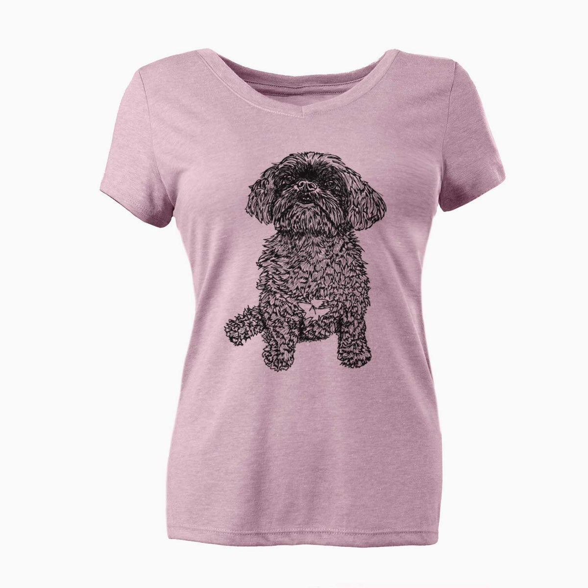Doodled Chewie the Peekapoo - Women's V-neck Shirt