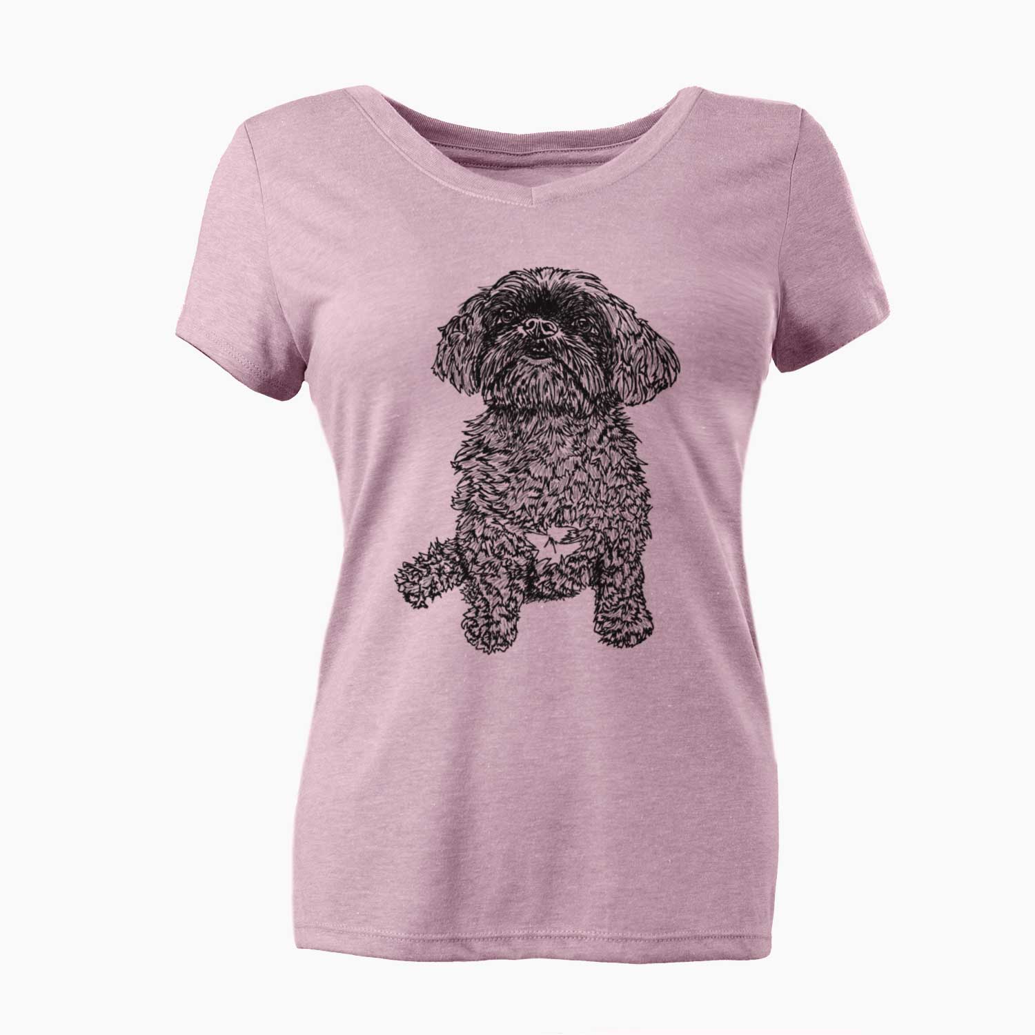Doodled Chewie the Peekapoo - Women's V-neck Shirt
