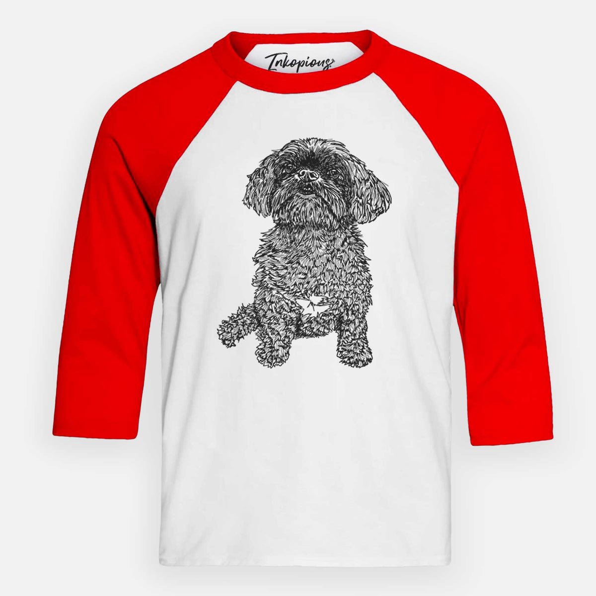 Doodled Chewie the Peekapoo - Youth 3/4 Long Sleeve