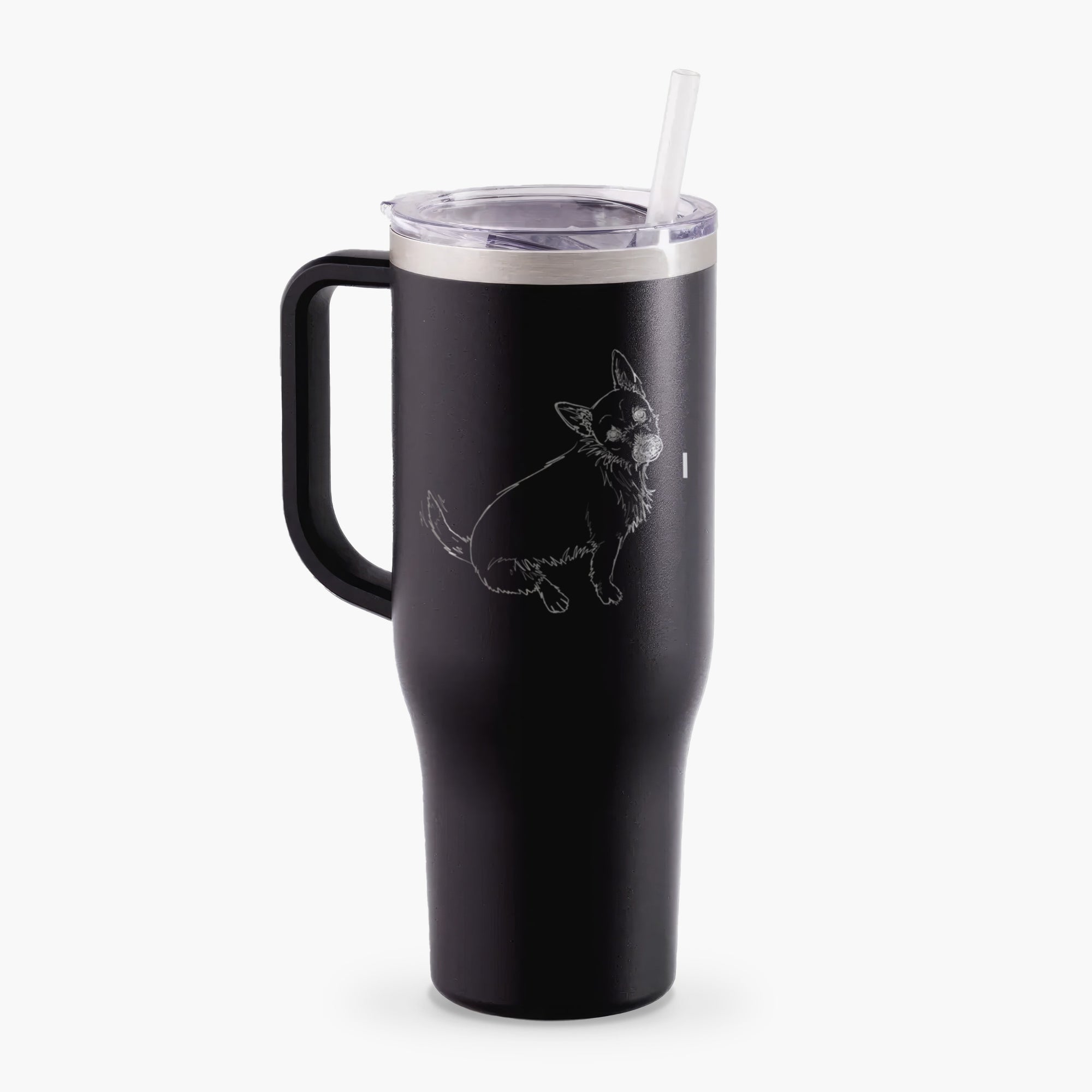 Doodled Chewy the Super Mutt - 40oz Tumbler with Handle