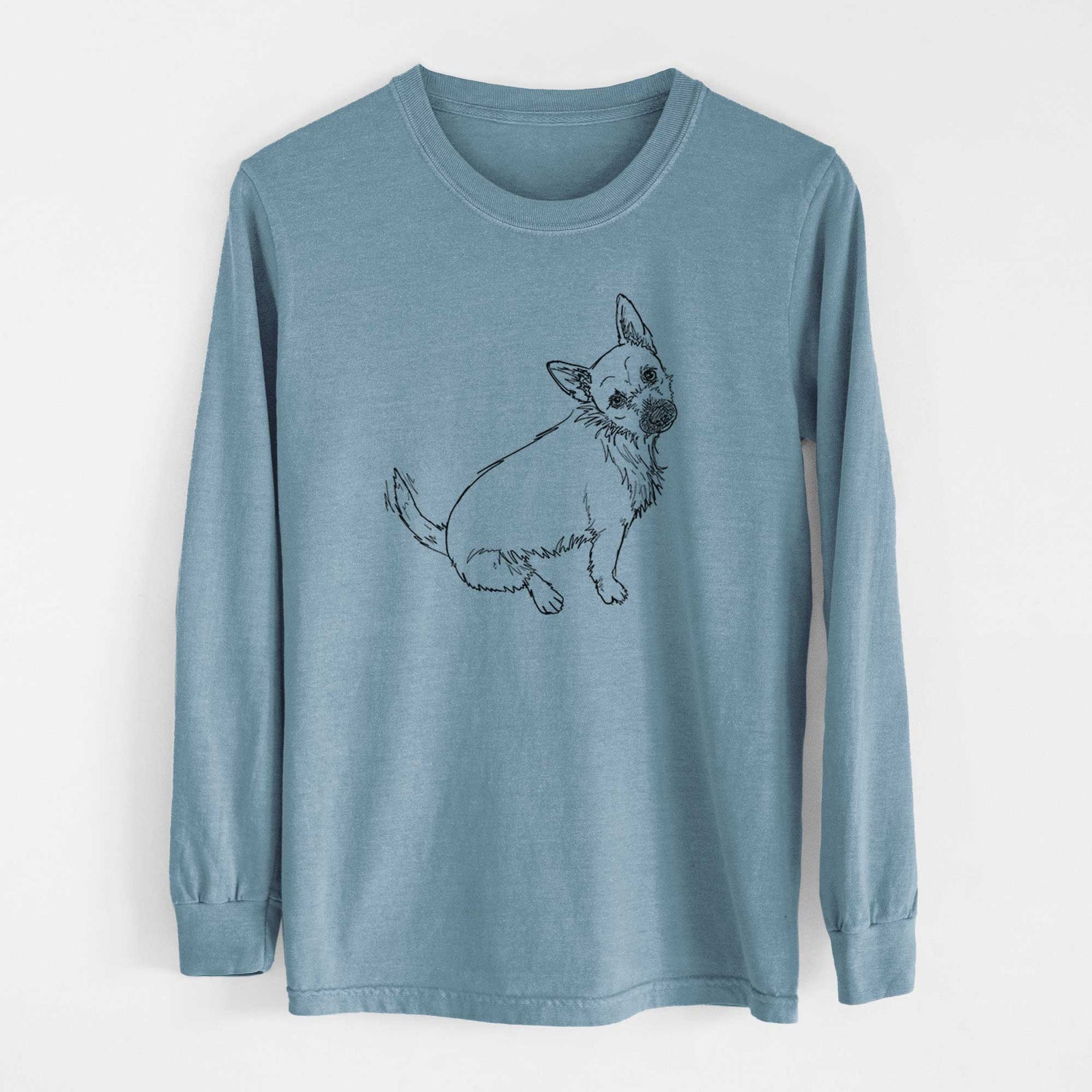 Doodled Chewy the Super Mutt - Heavyweight 100% Cotton Long Sleeve