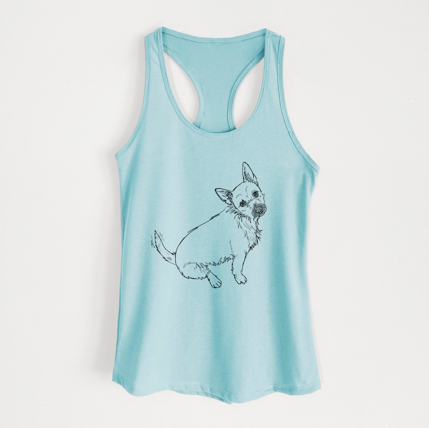 Doodled Chewy the Super Mutt - Women's Racerback Tanktop