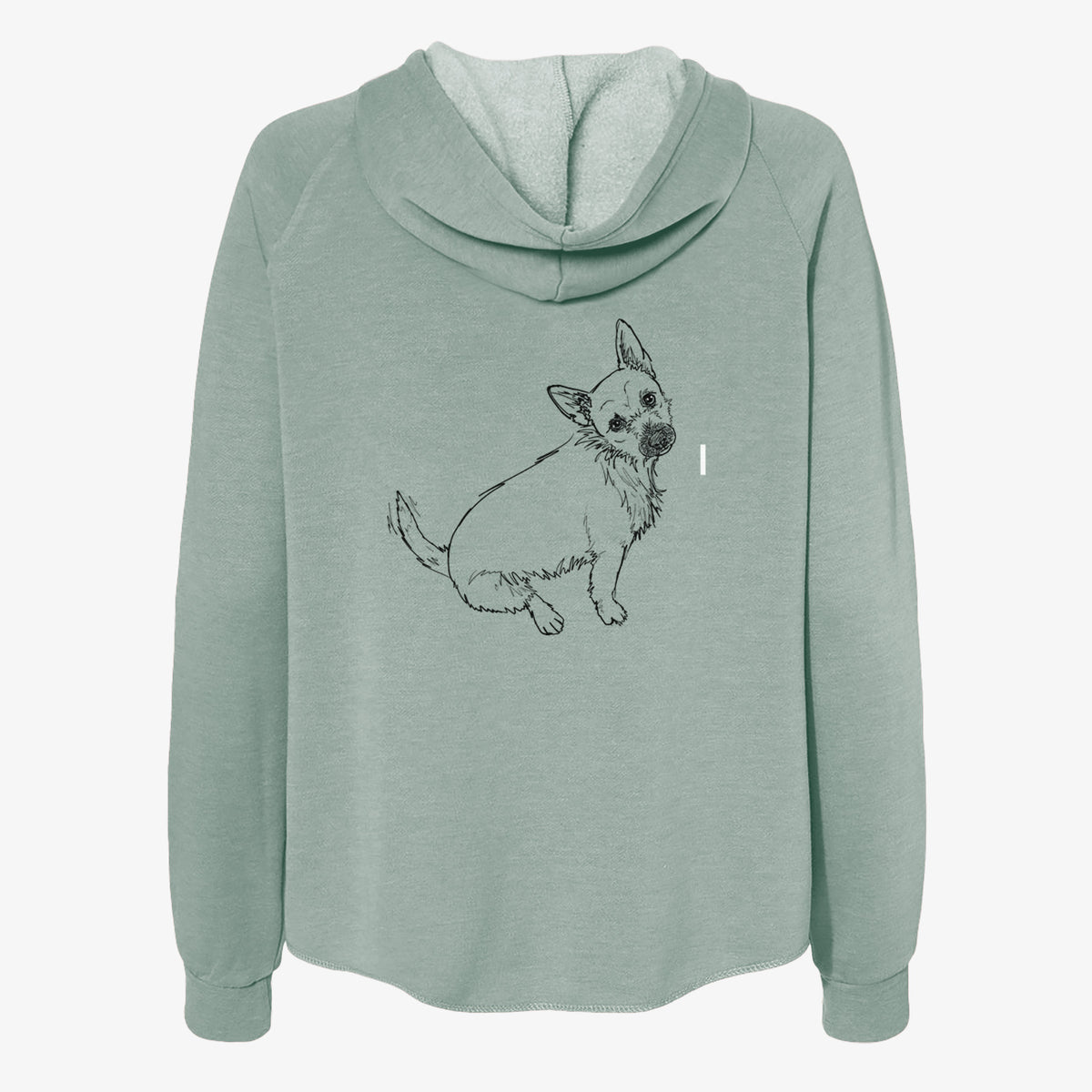 Doodled Chewy the Super Mutt - Women's Cali Wave Zip-Up Sweatshirt