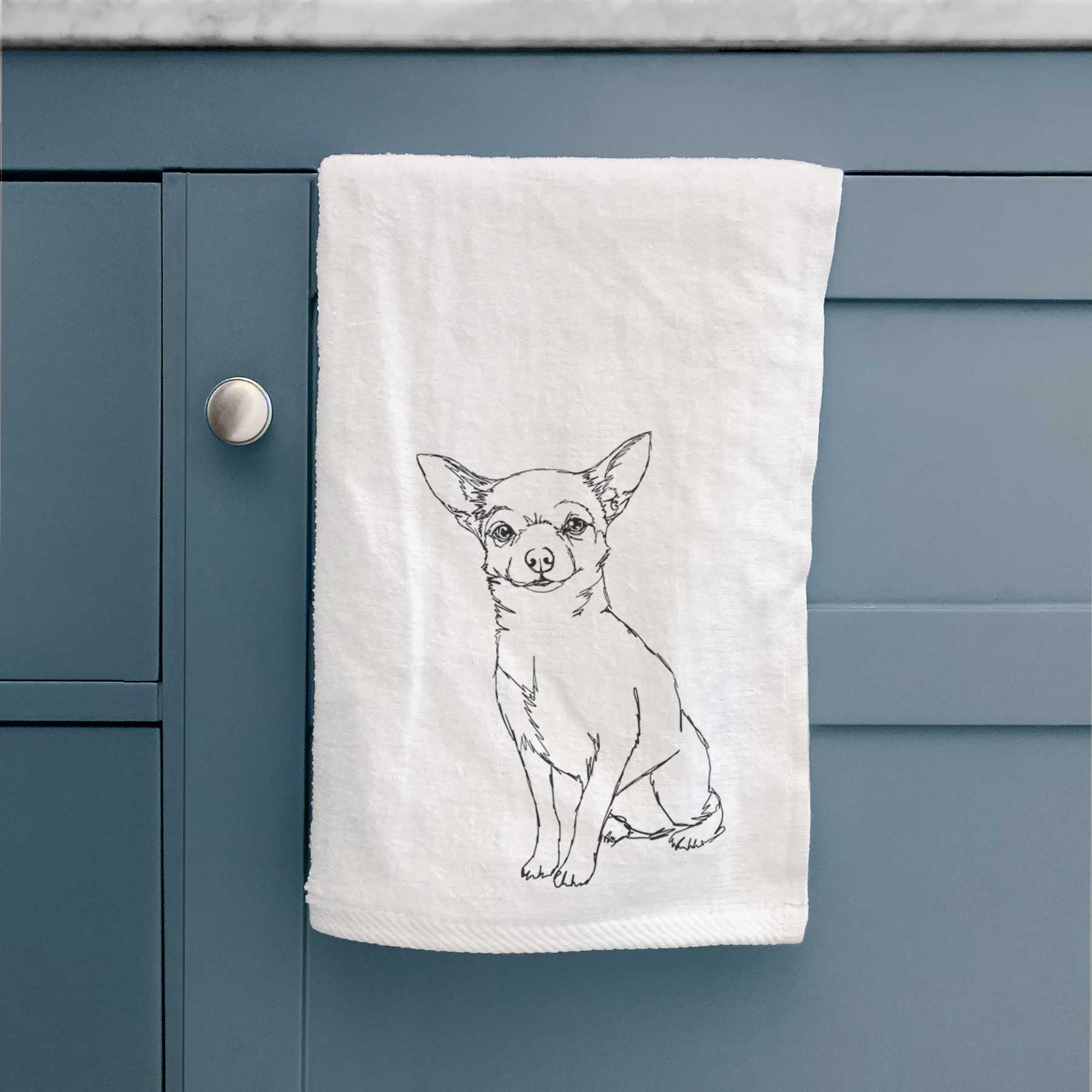 Doodled Chihuahua Decorative Hand Towel