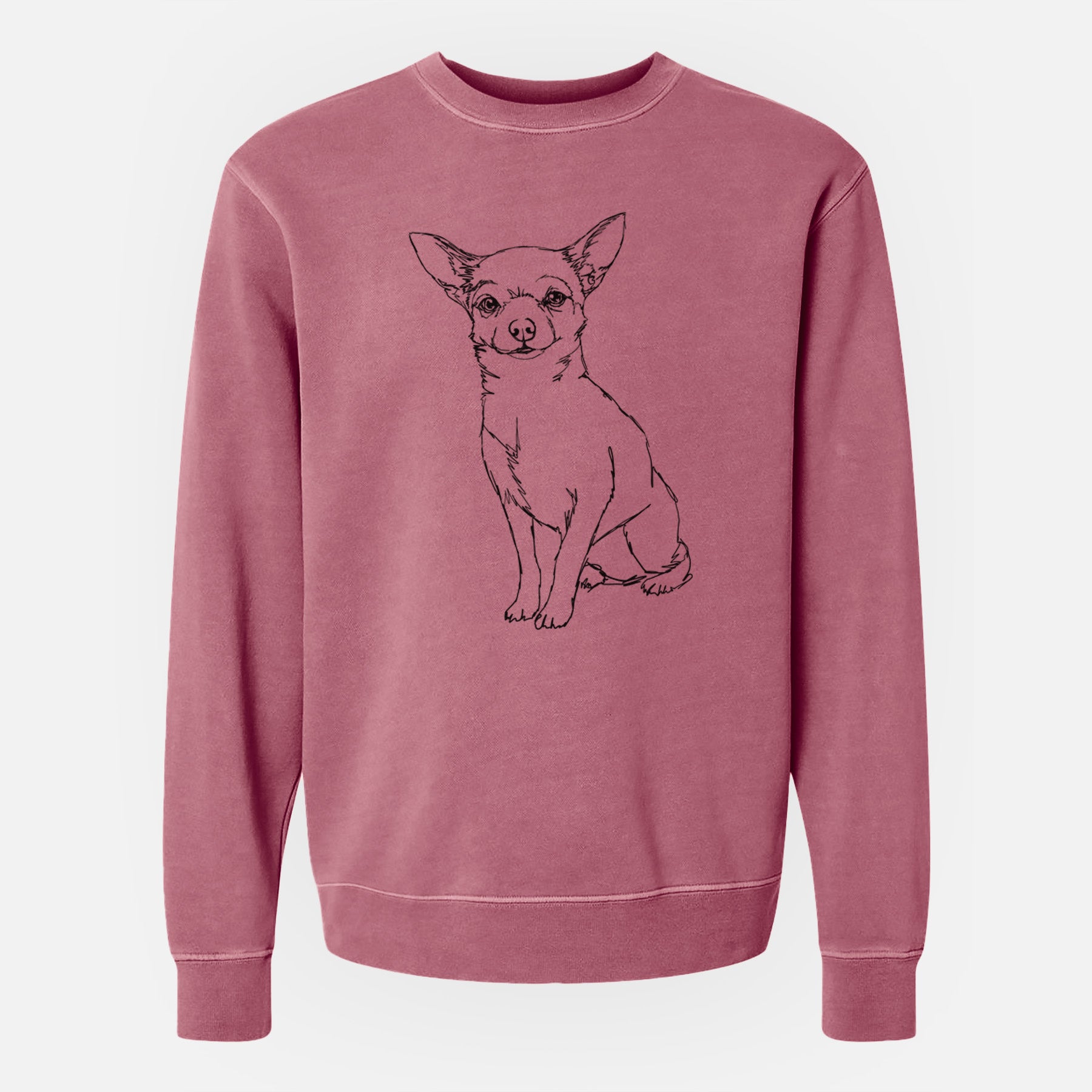 Doodled Chihuahua the  - Unisex Pigment Dyed Crew Sweatshirt