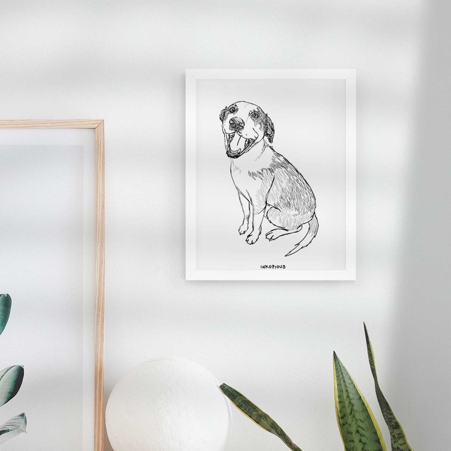 Doodled Clyde the Hound Mix Art Print