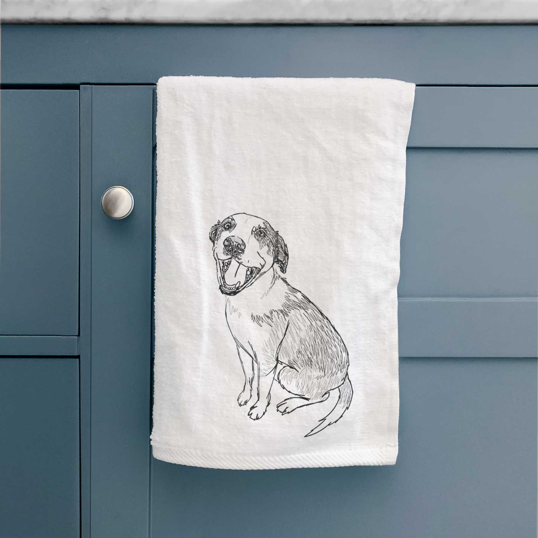 Doodled Clyde the Hound Mix Decorative Hand Towel