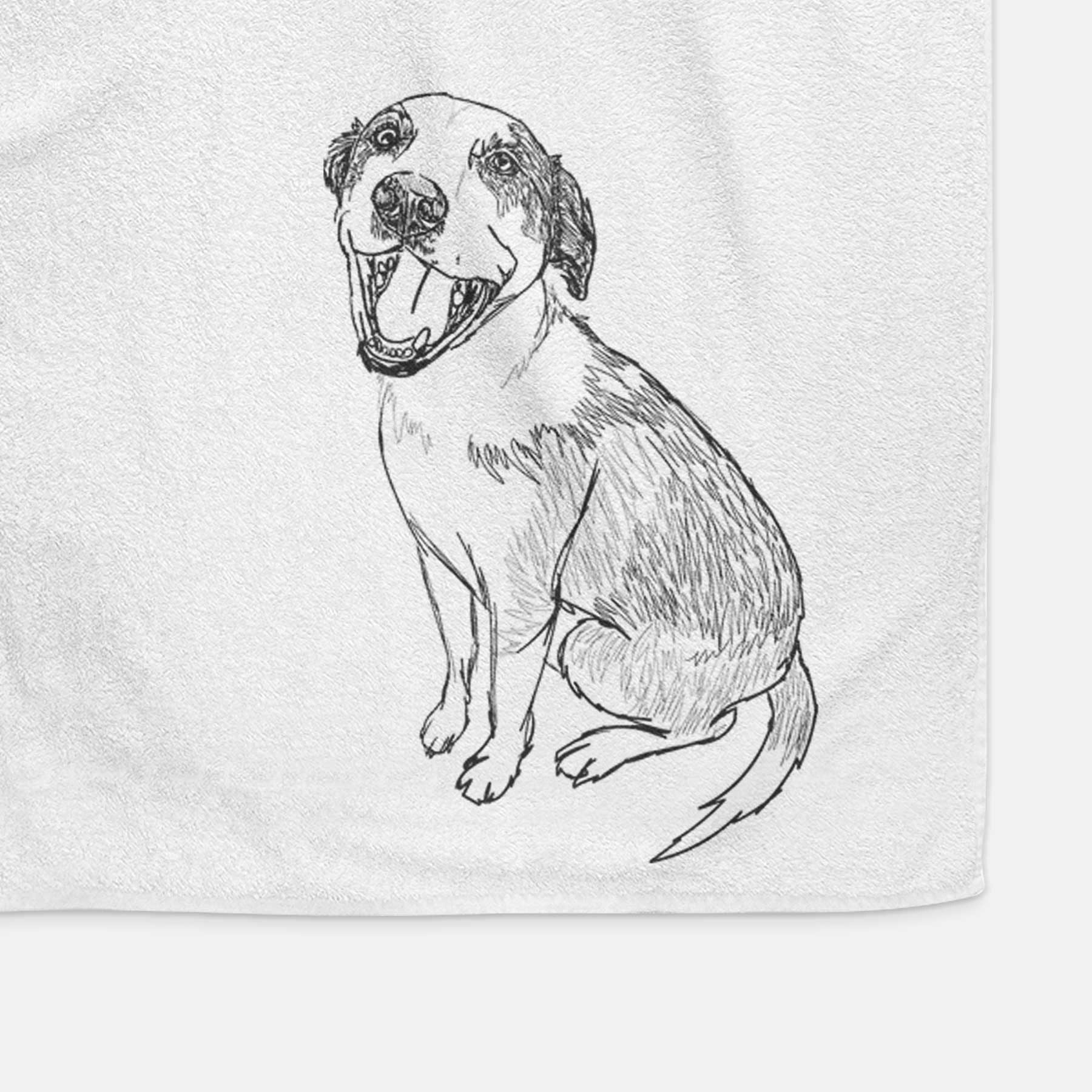 Doodled Clyde the Hound Mix Decorative Hand Towel