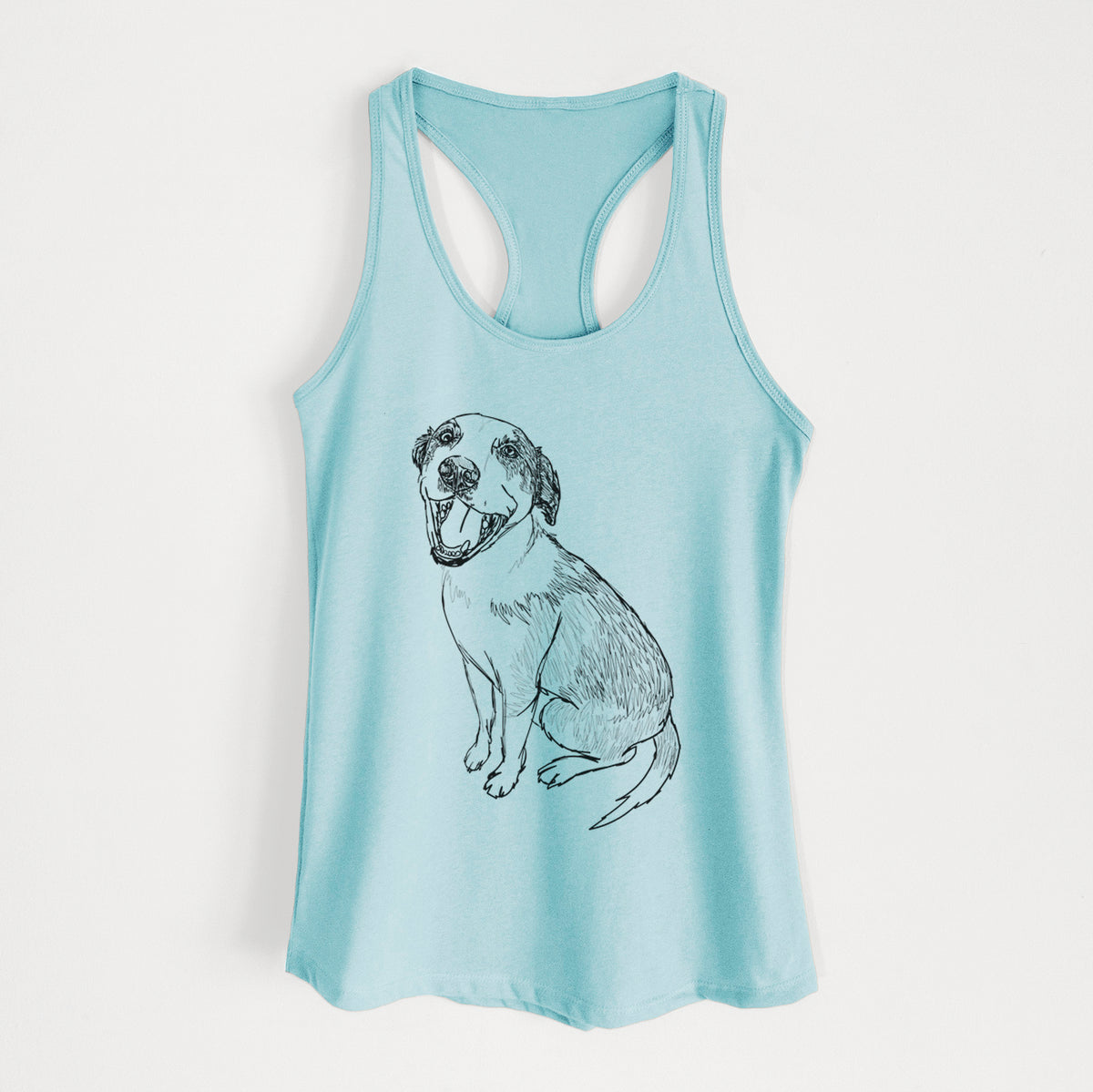 Doodled Clyde the Hound Mix - Women&#39;s Racerback Tanktop