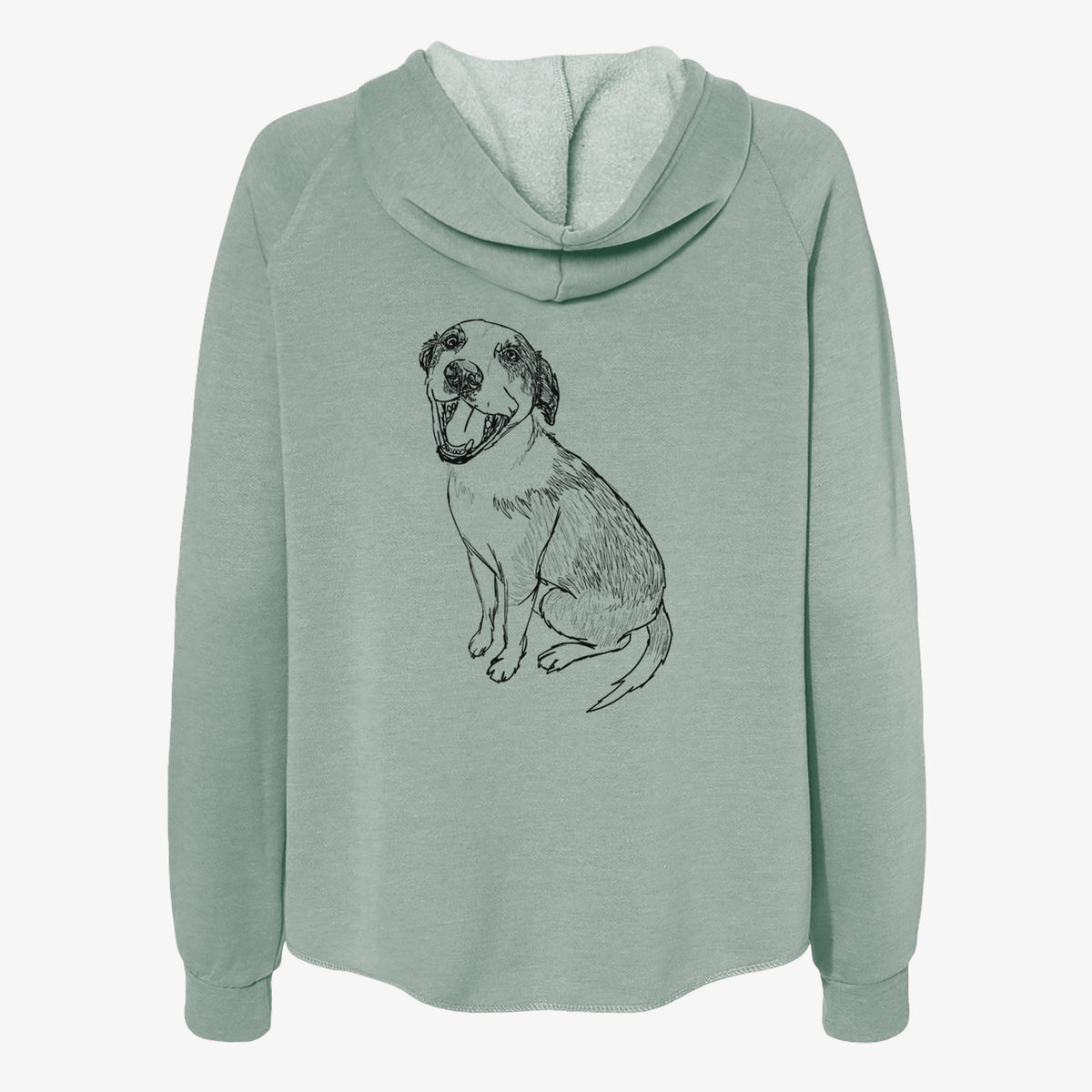 Doodled Clyde the Hound Mix - Women's Cali Wave Zip-Up Sweatshirt