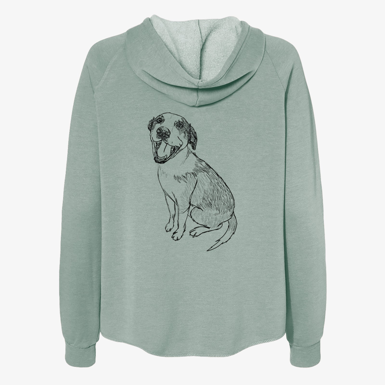 Doodled Clyde the Hound Mix - Women's Cali Wave Zip-Up Sweatshirt