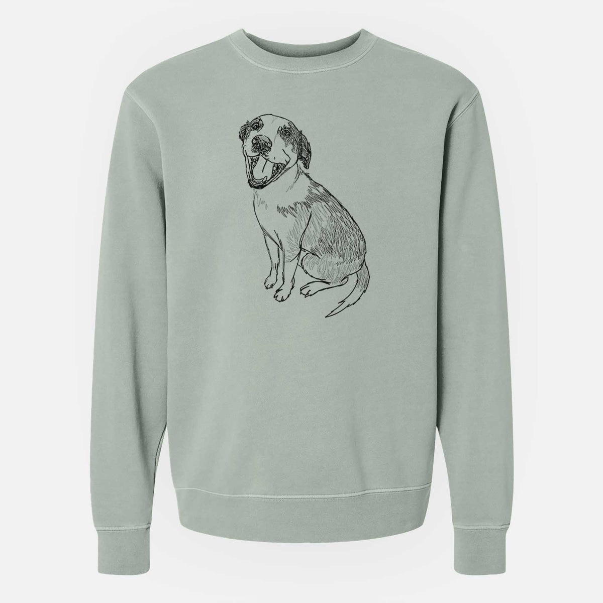 Doodled Clyde the Hound Mix - Unisex Pigment Dyed Crew Sweatshirt