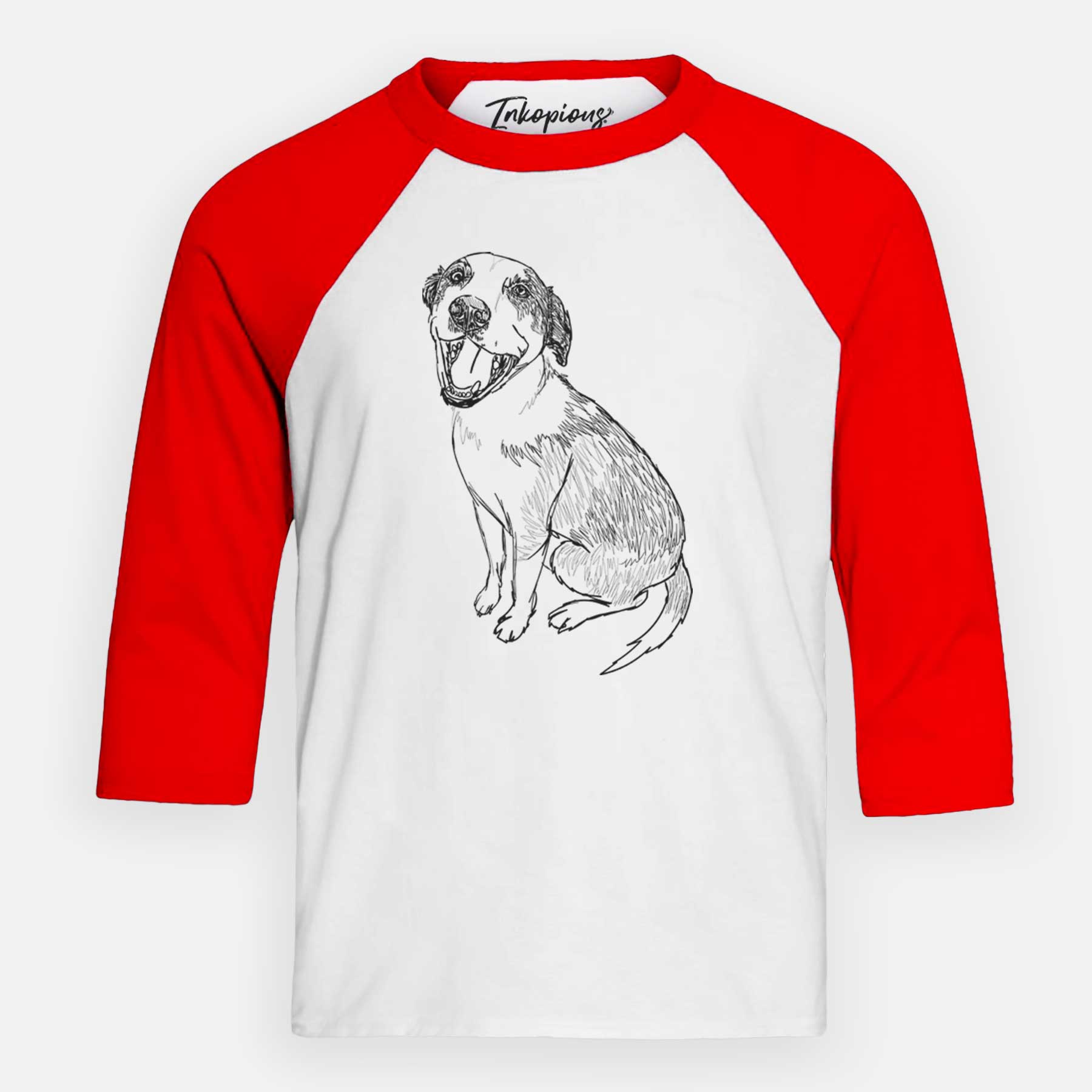 Doodled Clyde the Hound Mix - Youth 3/4 Long Sleeve