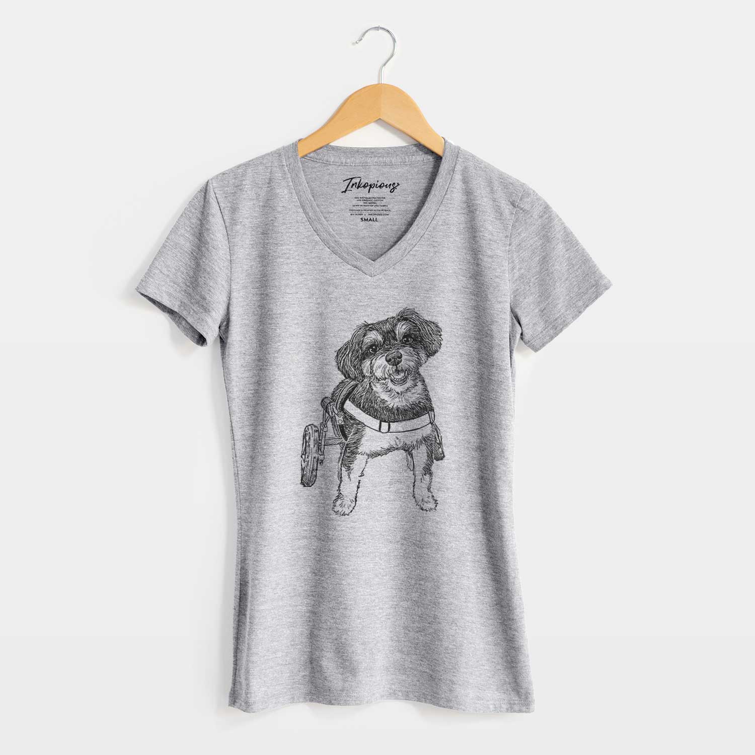 Doodled Cobb the Havapoo - Women's V-neck Shirt