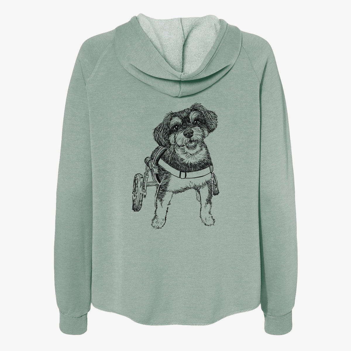 Doodled Cobb the Havapoo - Women's Cali Wave Zip-Up Sweatshirt