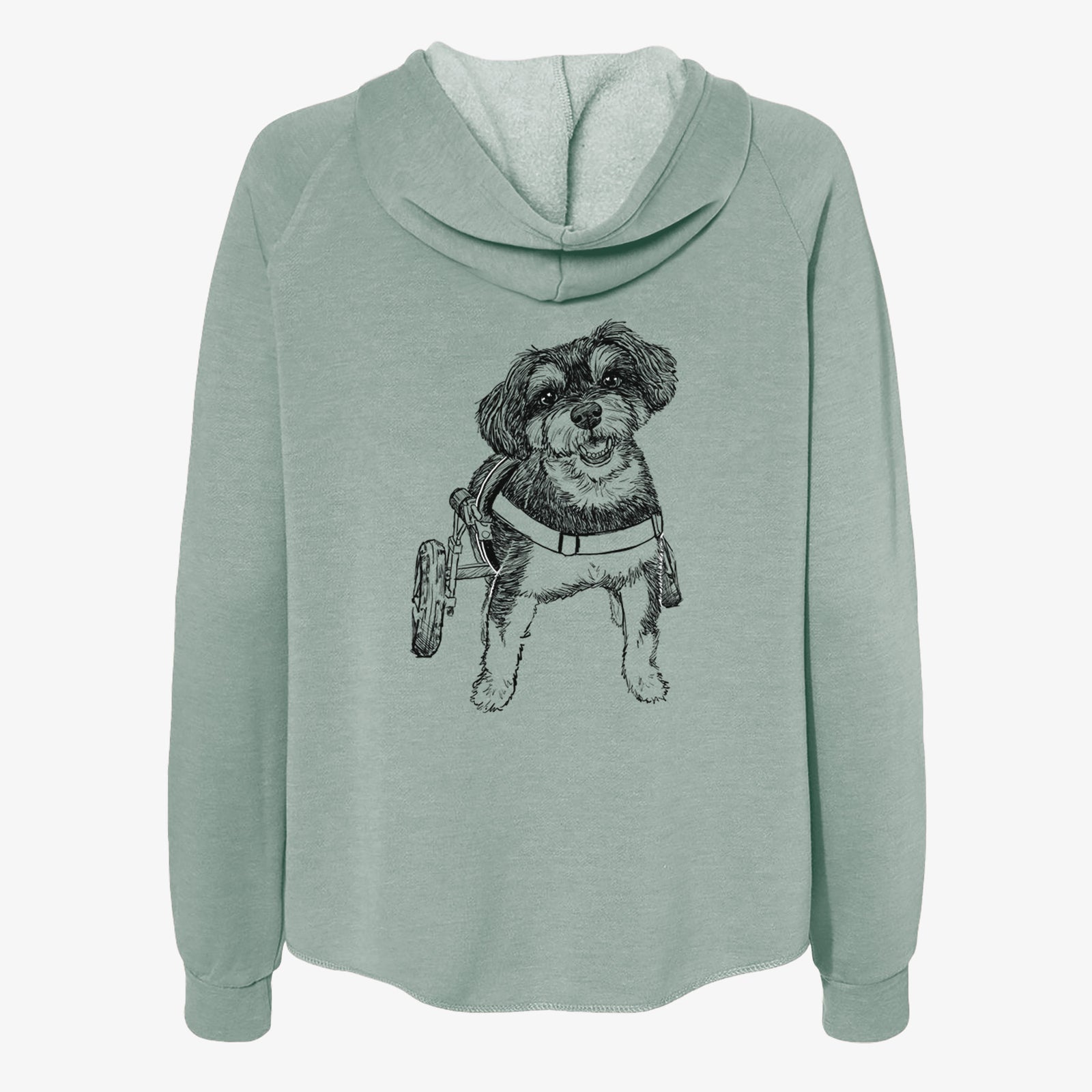Doodled Cobb the Havapoo - Women's Cali Wave Zip-Up Sweatshirt