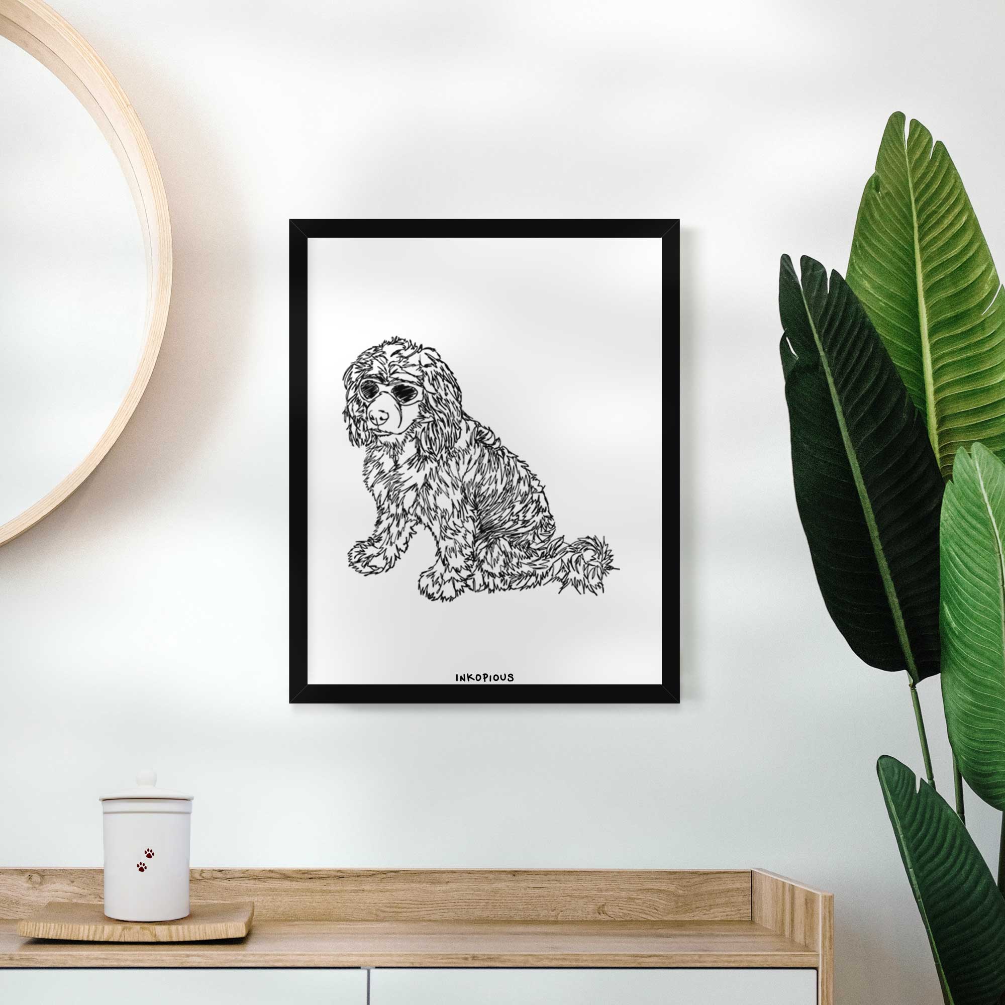 Doodled Coco the Cocker Spaniel Art Print