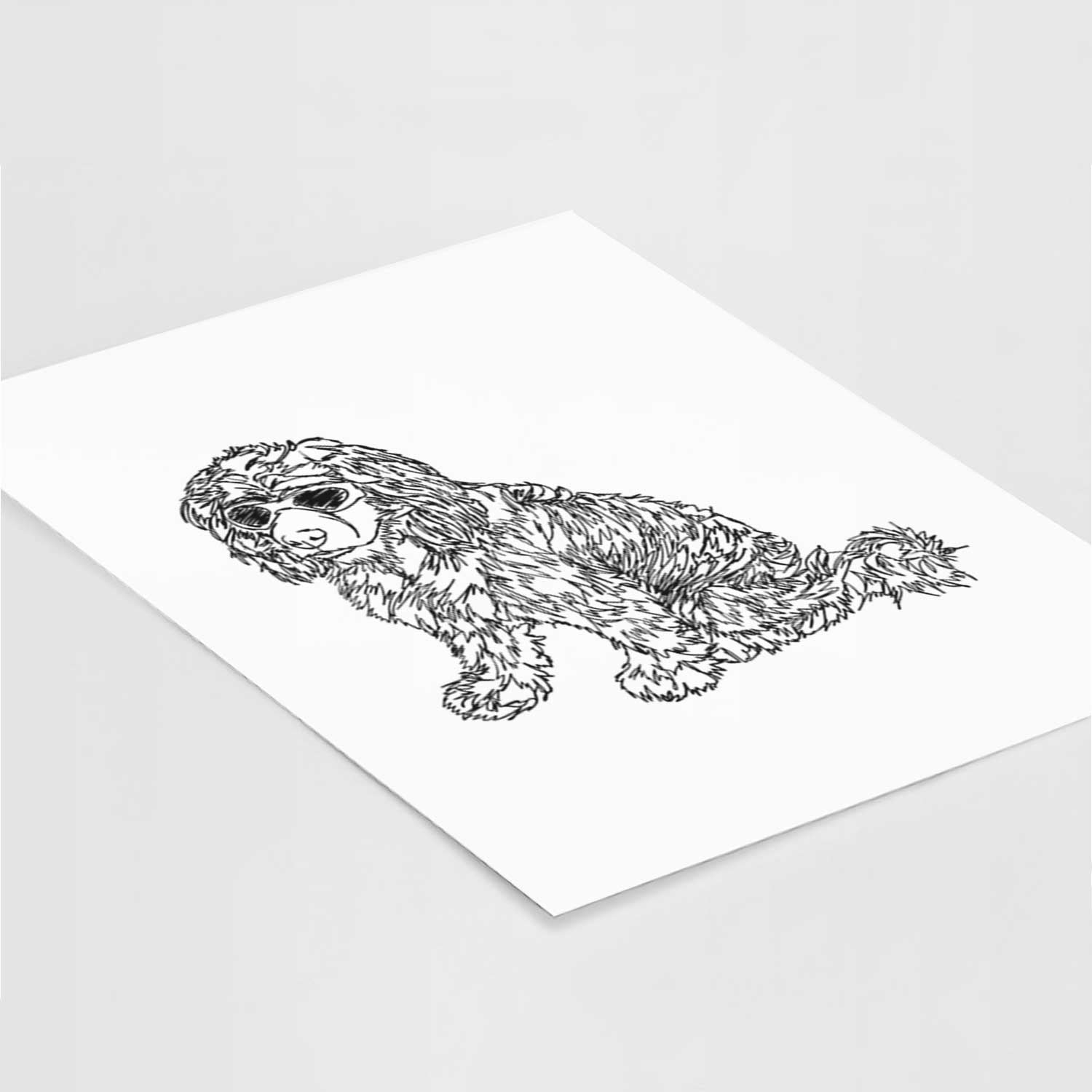 Doodled Coco the Cocker Spaniel Art Print