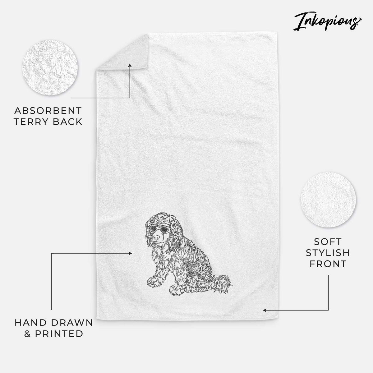 Doodled Coco the Cocker Spaniel Decorative Hand Towel