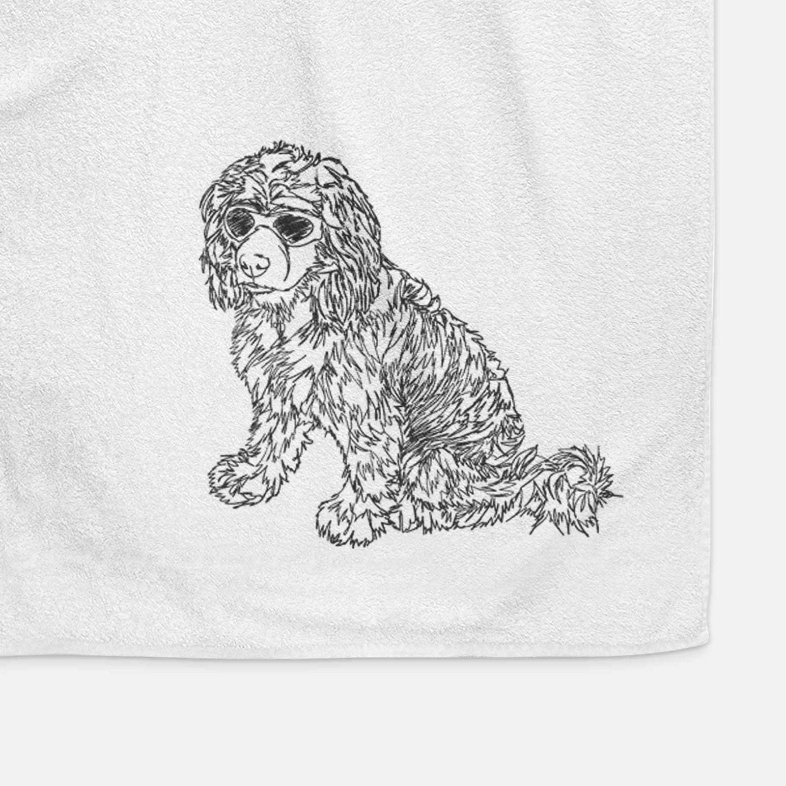 Doodled Coco the Cocker Spaniel Decorative Hand Towel