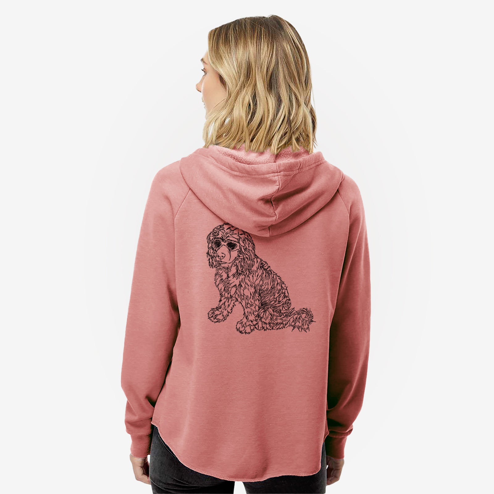 Doodled Coco the Cocker Spaniel - Women's Cali Wave Zip-Up Sweatshirt