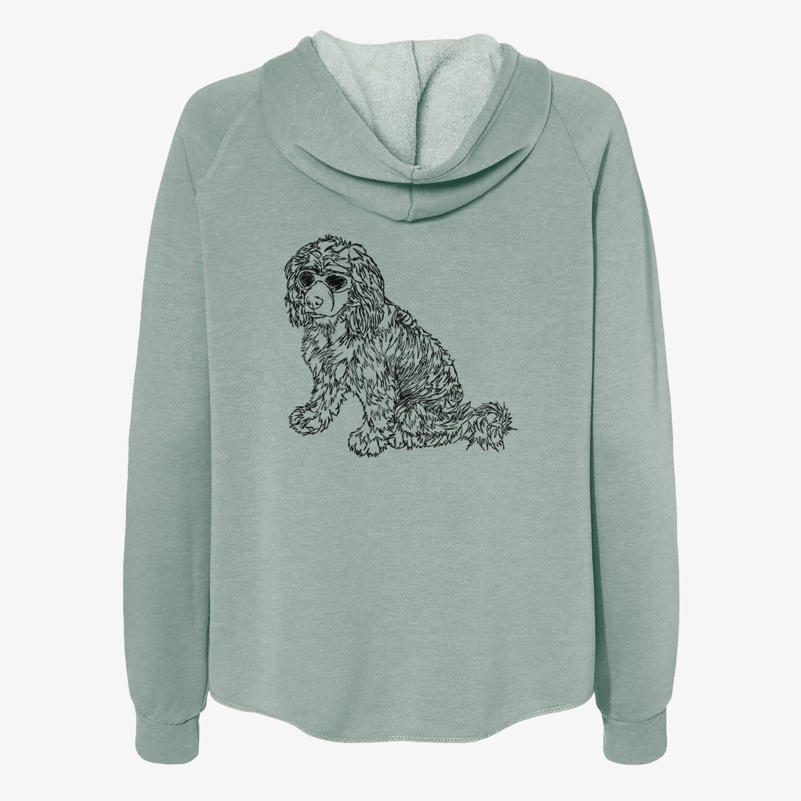 Doodled Coco the Cocker Spaniel - Women's Cali Wave Zip-Up Sweatshirt