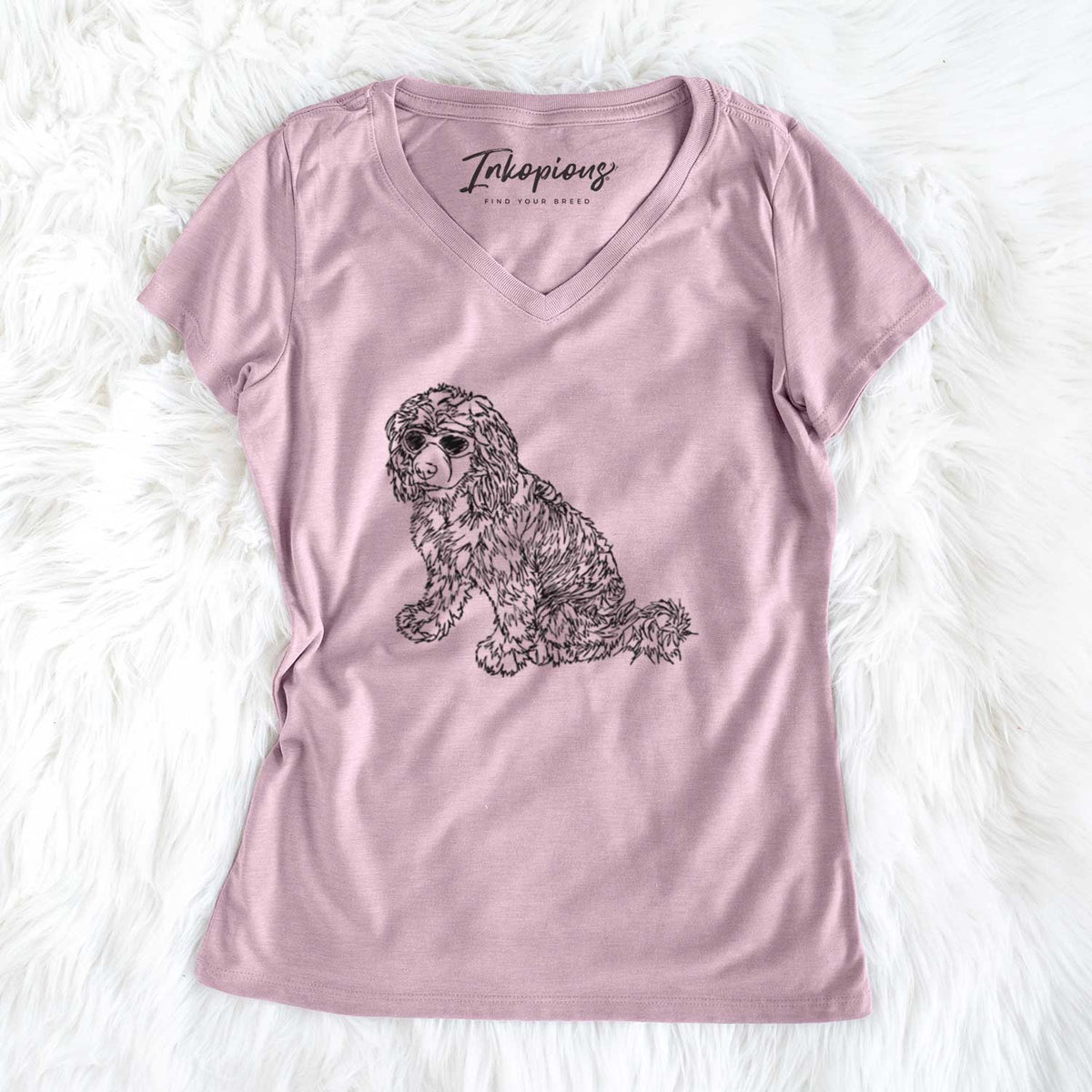 Doodled Coco the Cocker Spaniel - Women&#39;s V-neck Shirt