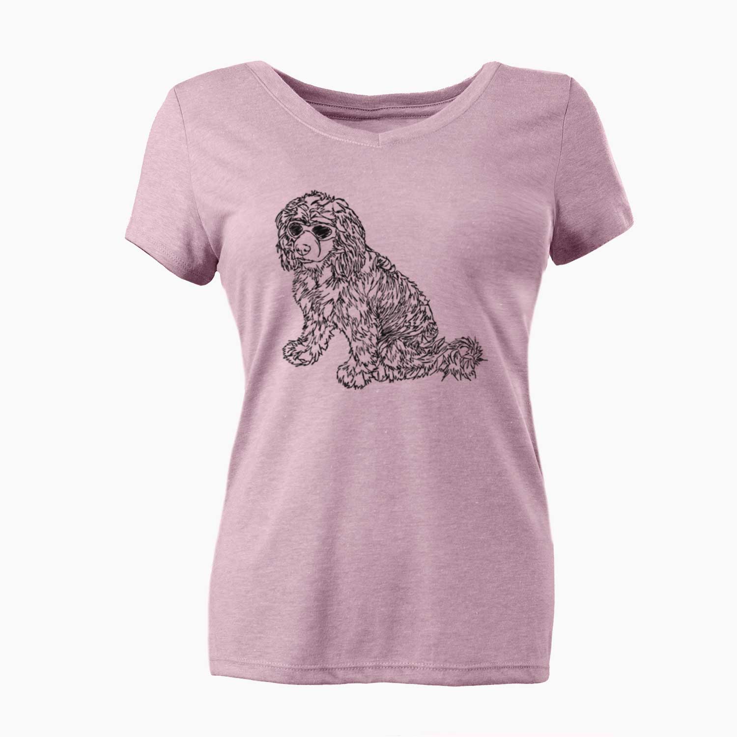 Doodled Coco the Cocker Spaniel - Women's V-neck Shirt