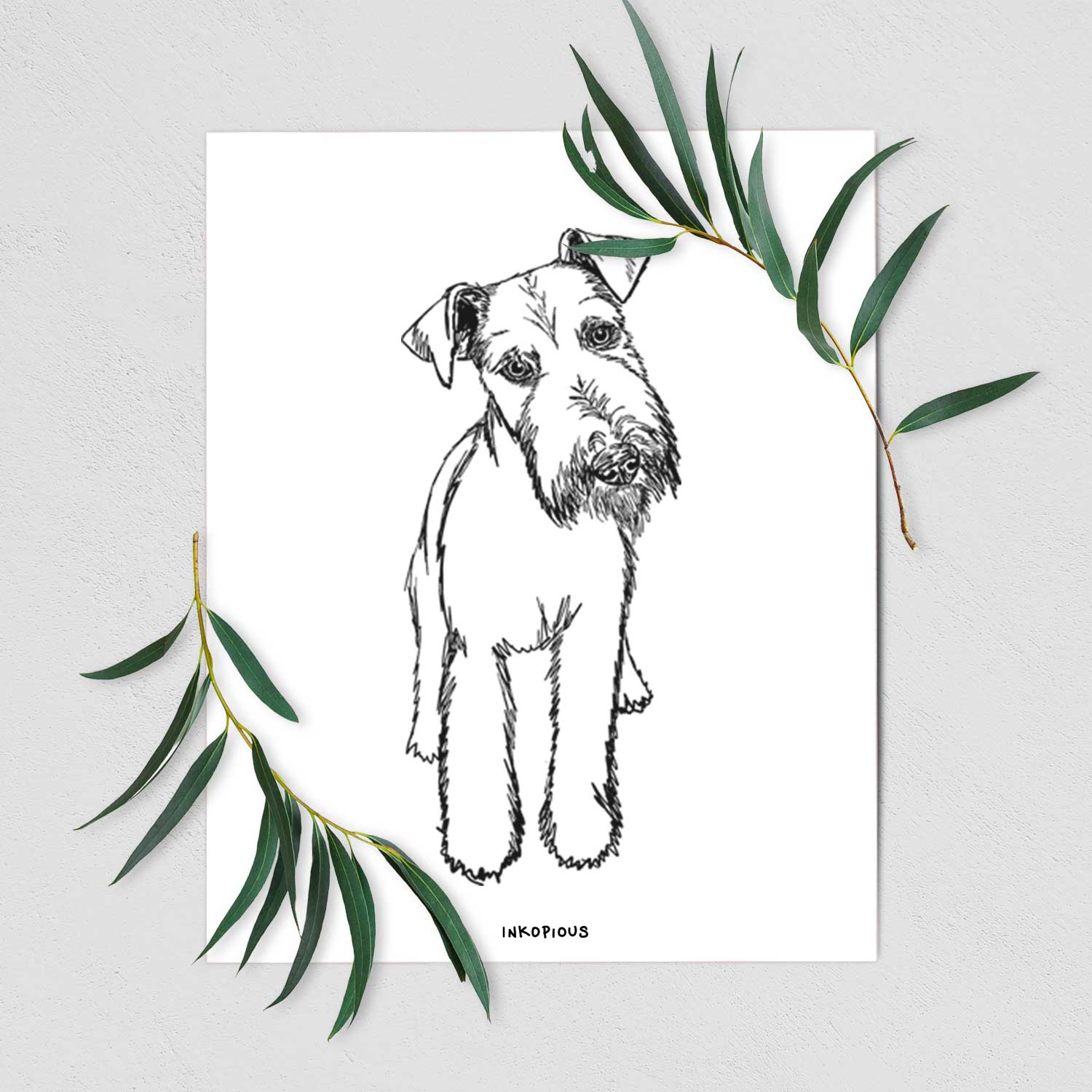 Doodled Colbi the Welsh Terrier Art Print