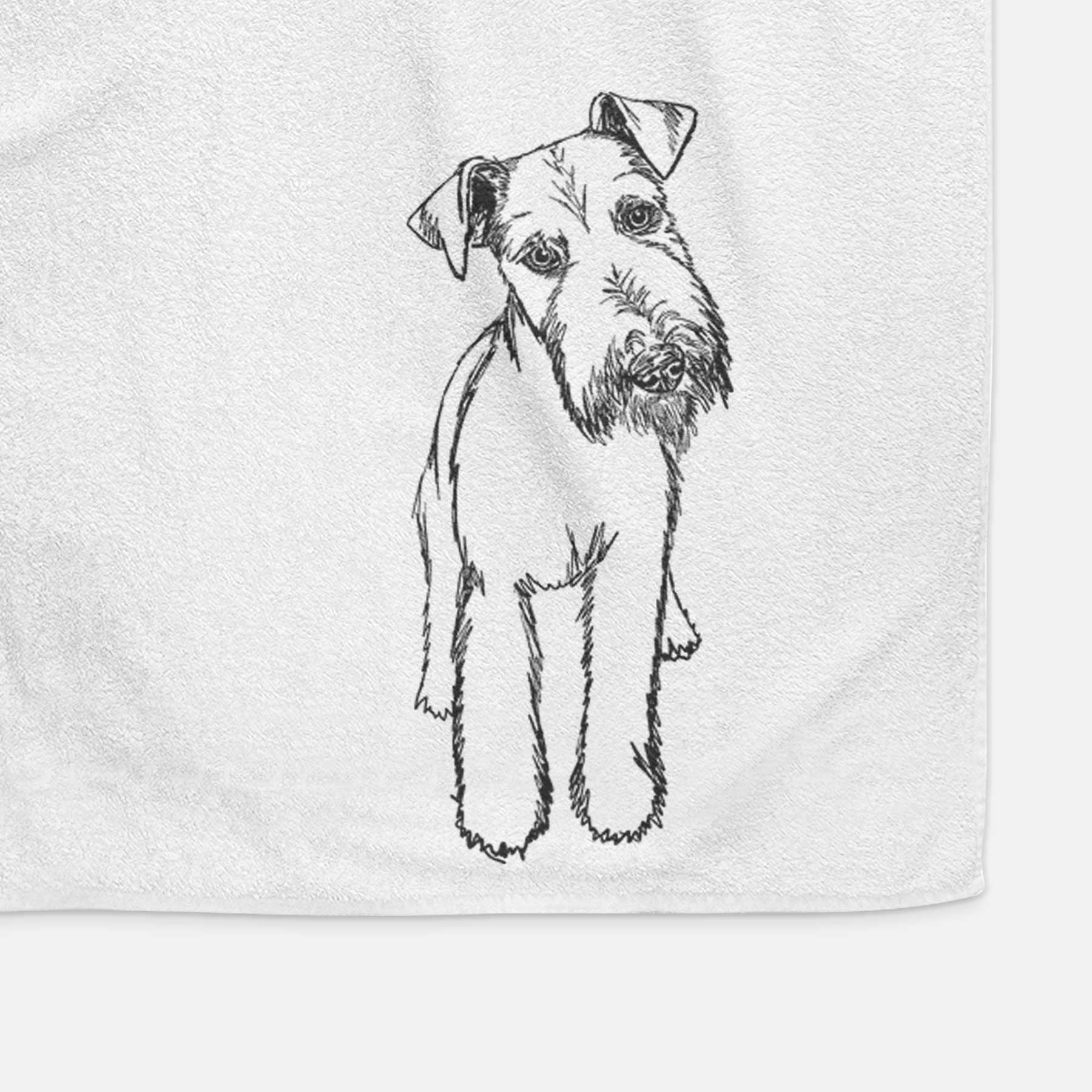 Doodled Colbi the Welsh Terrier Decorative Hand Towel