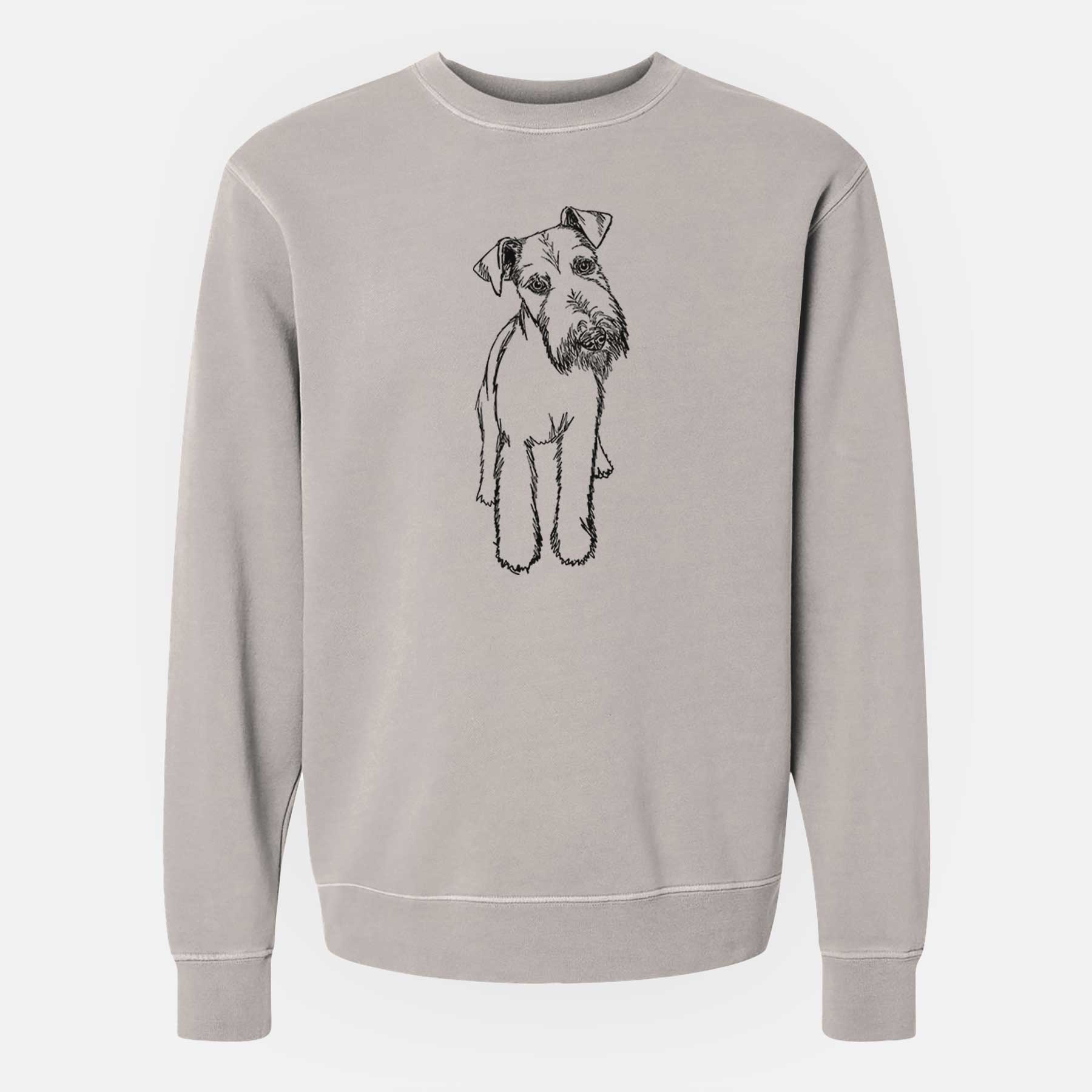 Doodled Colbi the Welsh Terrier - Unisex Pigment Dyed Crew Sweatshirt