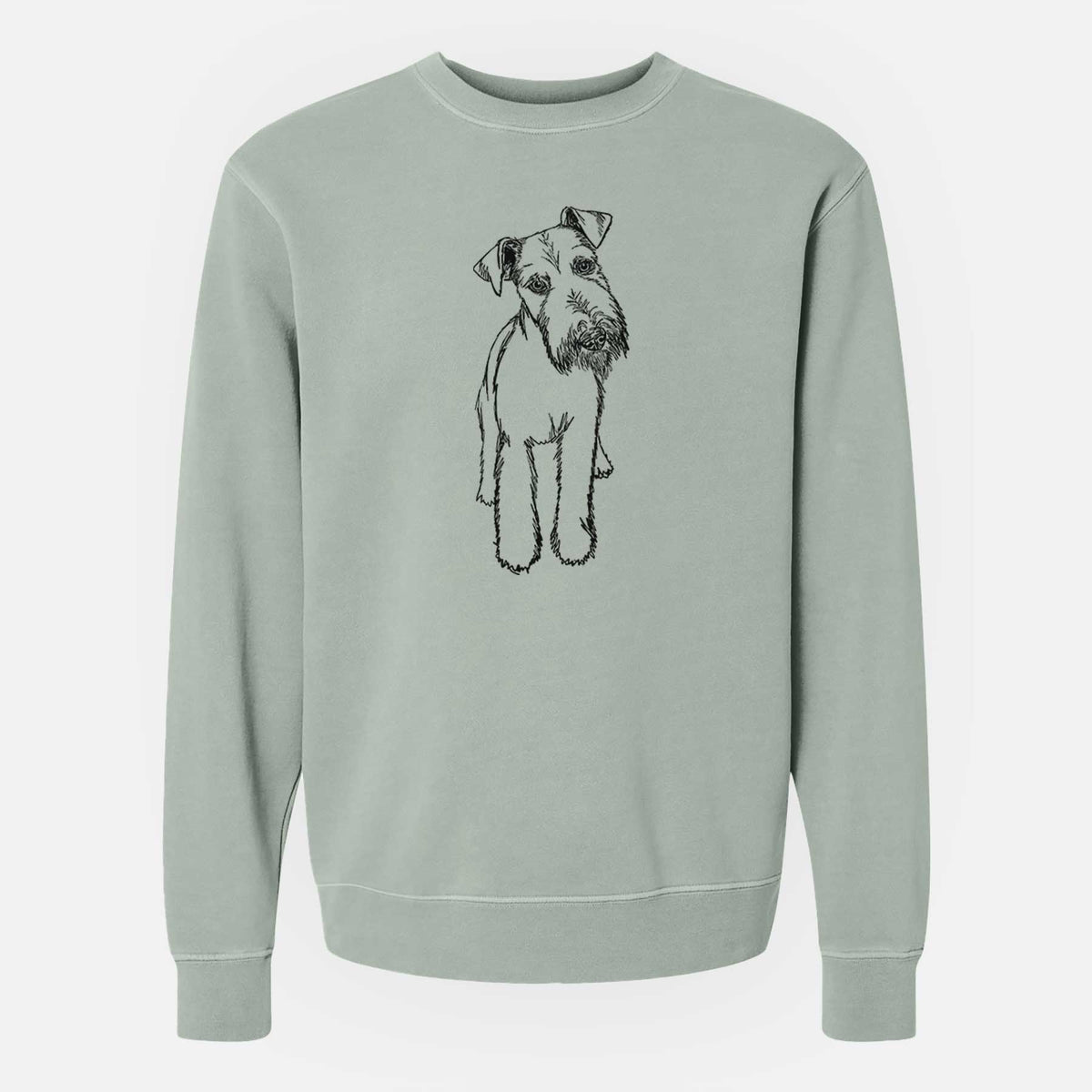 Doodled Colbi the Welsh Terrier - Unisex Pigment Dyed Crew Sweatshirt