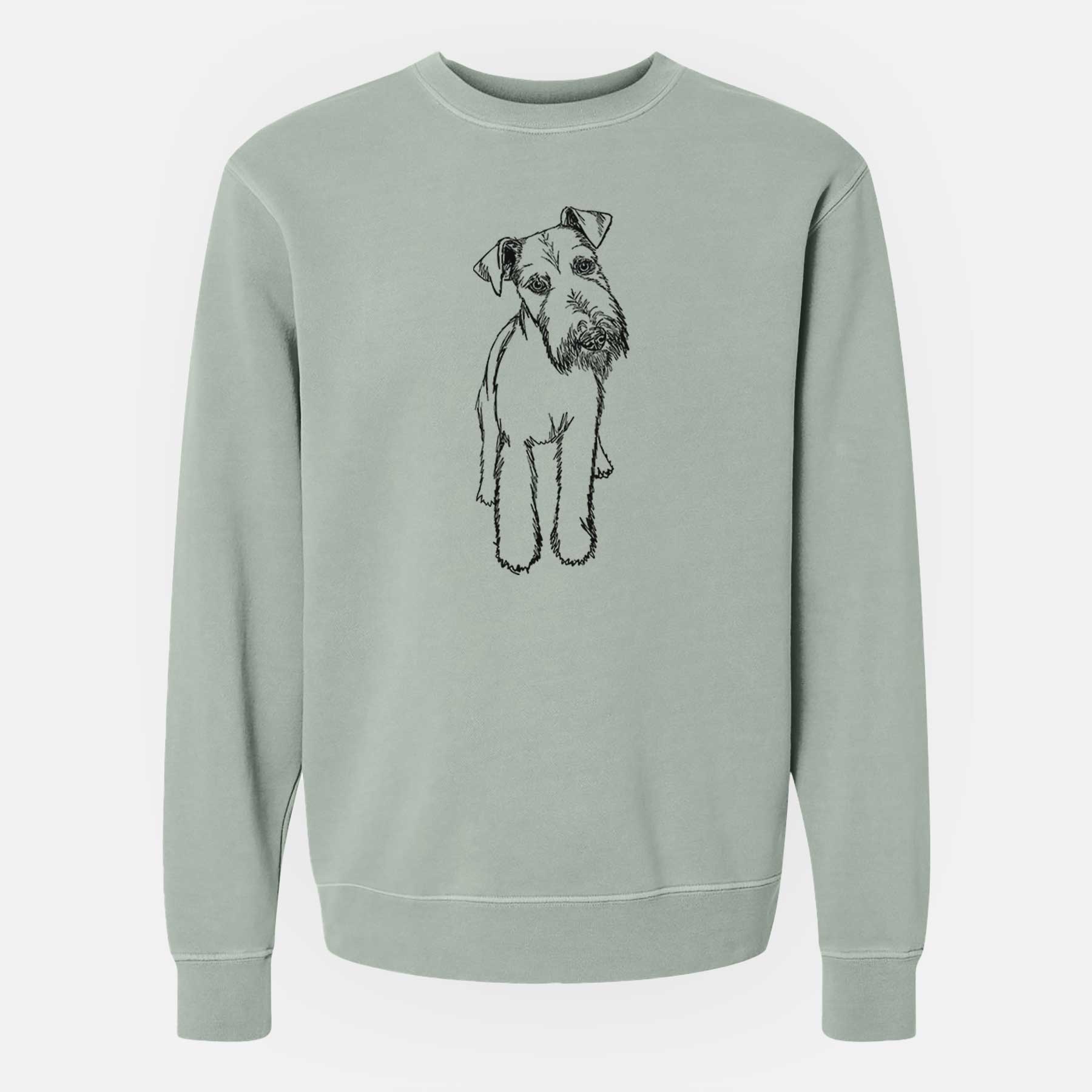 Doodled Colbi the Welsh Terrier - Unisex Pigment Dyed Crew Sweatshirt