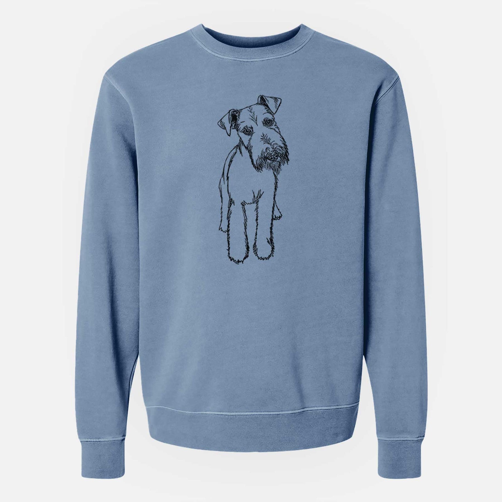 Doodled Colbi the Welsh Terrier - Unisex Pigment Dyed Crew Sweatshirt