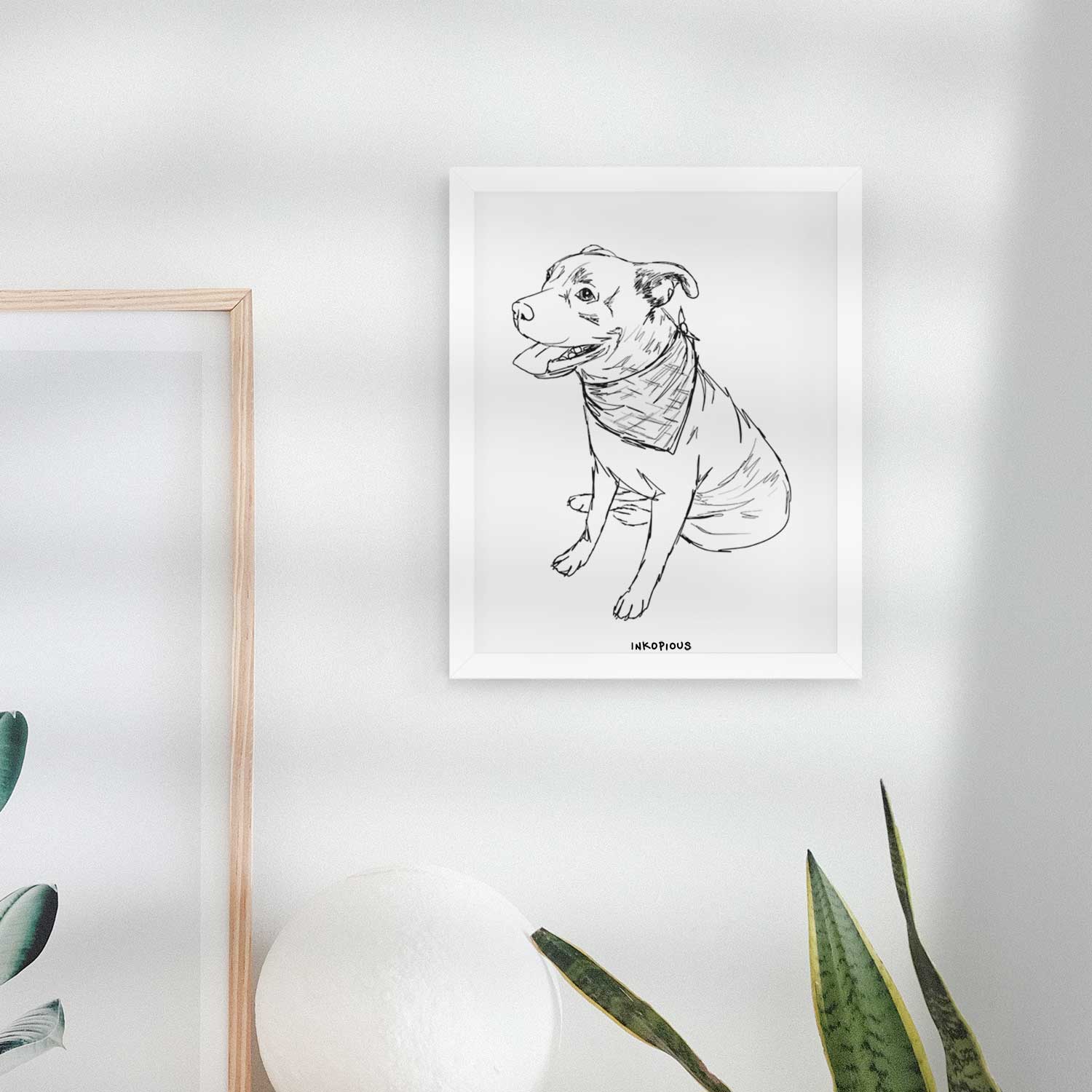 Doodled Comet the Pitbull Mix Art Print