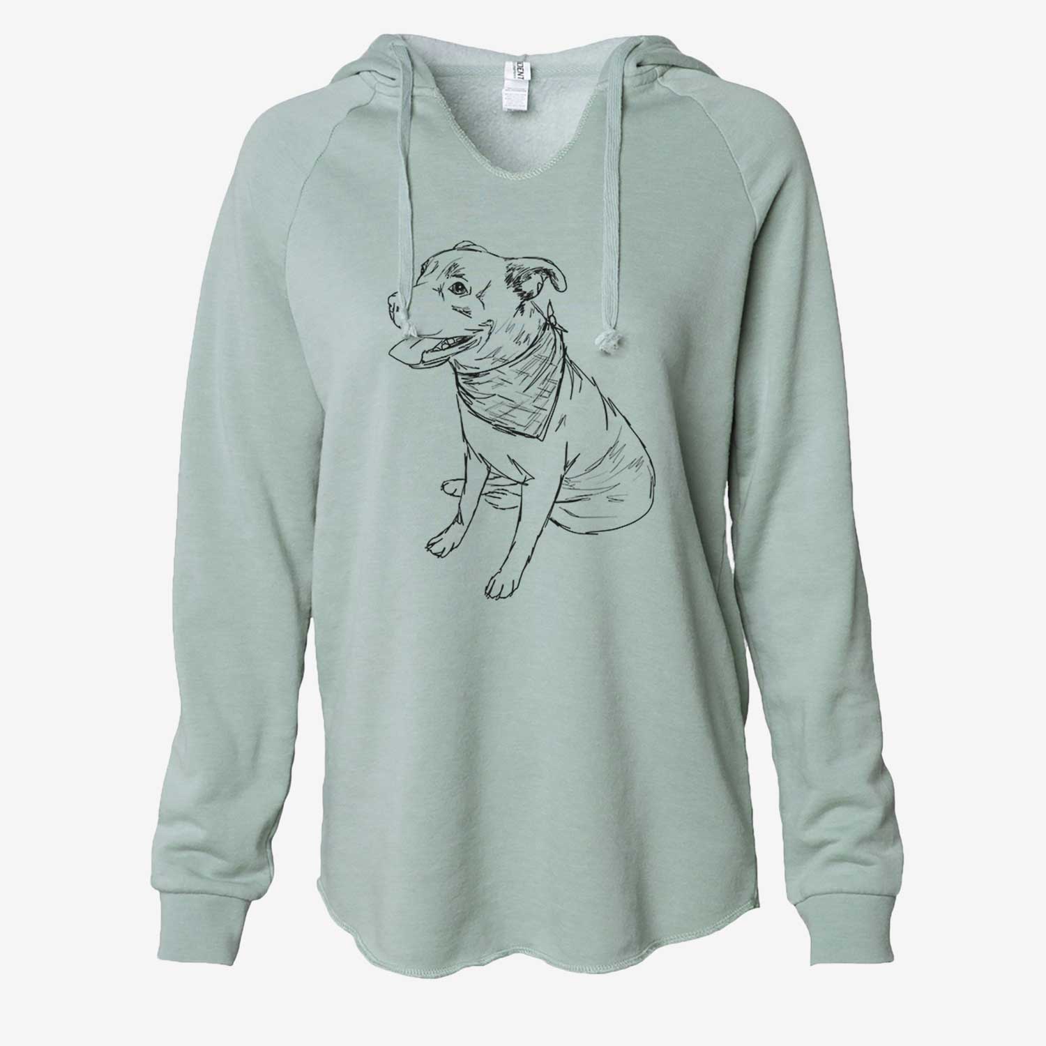 Doodled Comet the Pitbull Mix - Cali Wave Hooded Sweatshirt