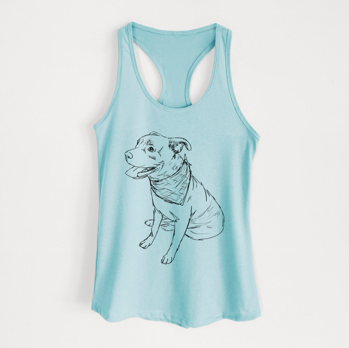 Doodled Comet the Pitbull Mix - Women&#39;s Racerback Tanktop