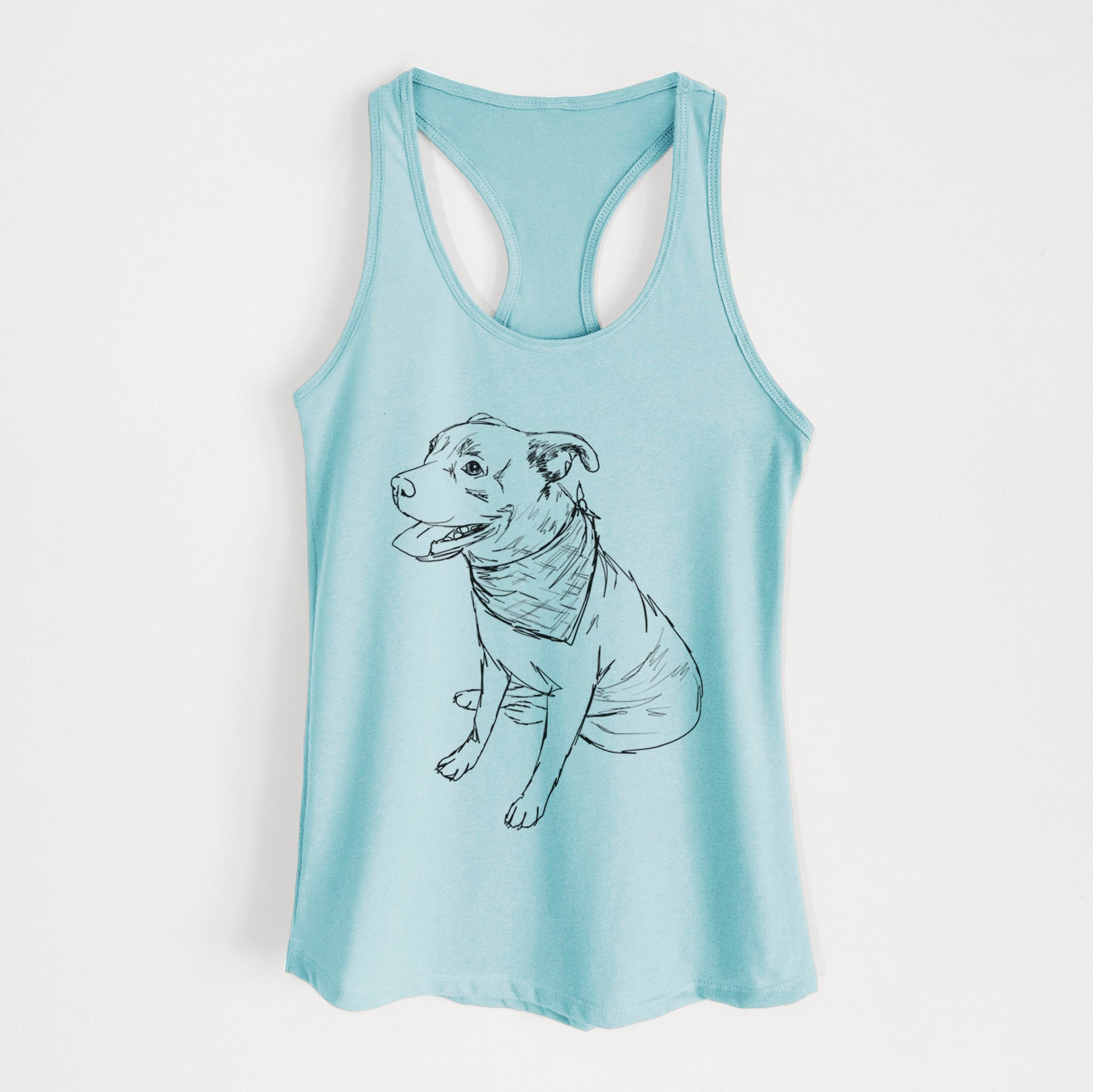 Doodled Comet the Pitbull Mix - Women's Racerback Tanktop