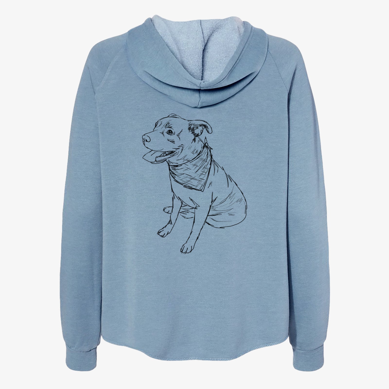 Doodled Comet the Pitbull Mix - Women's Cali Wave Zip-Up Sweatshirt