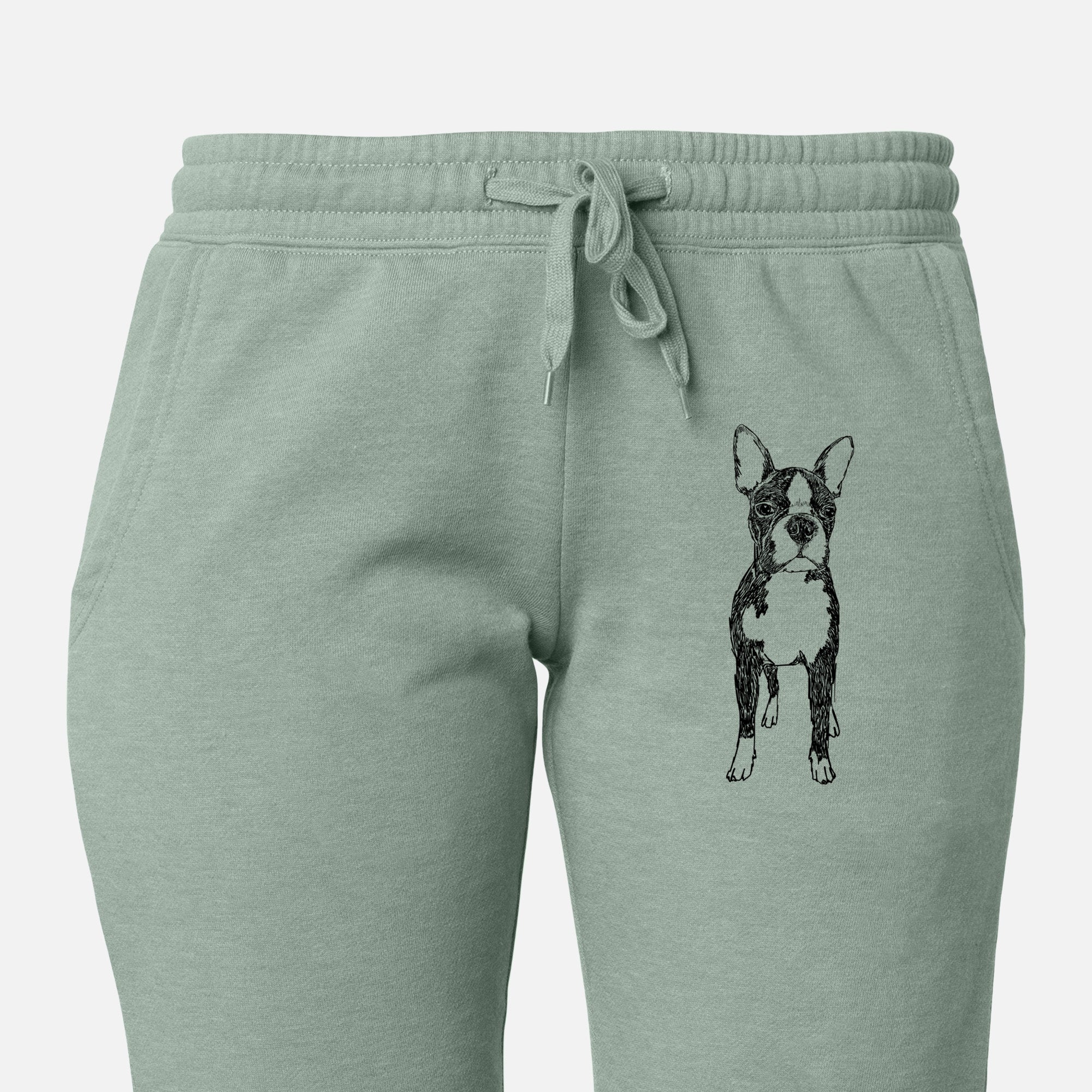 Doodled Cooper the Boston Terrier - Women's Cali Wave Joggers