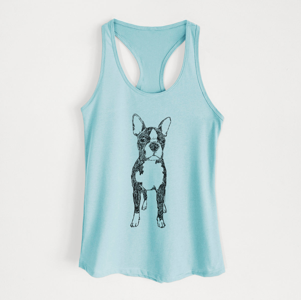 Doodled Cooper the Boston Terrier - Women&#39;s Racerback Tanktop