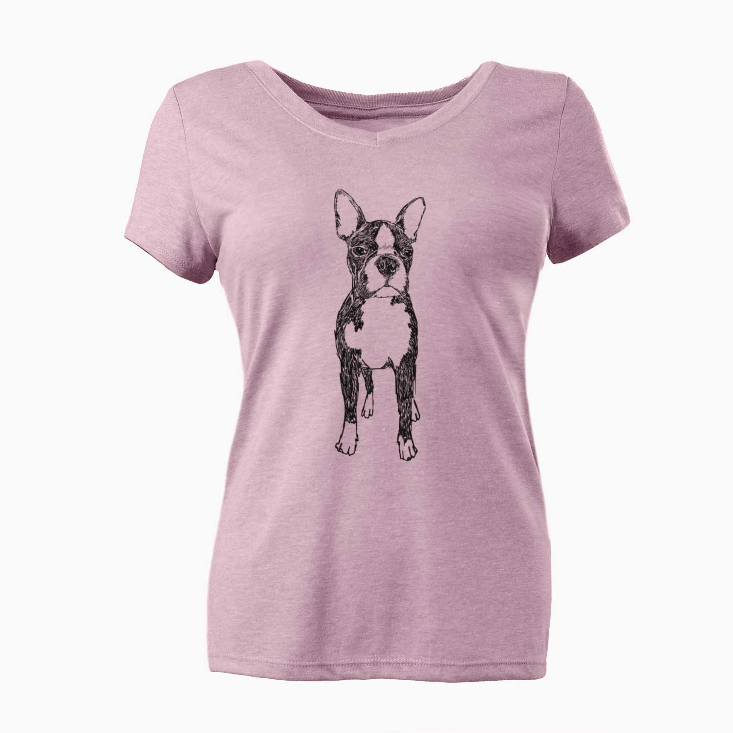 Doodled Cooper the Boxton Terrier - Women's V-neck Shirt